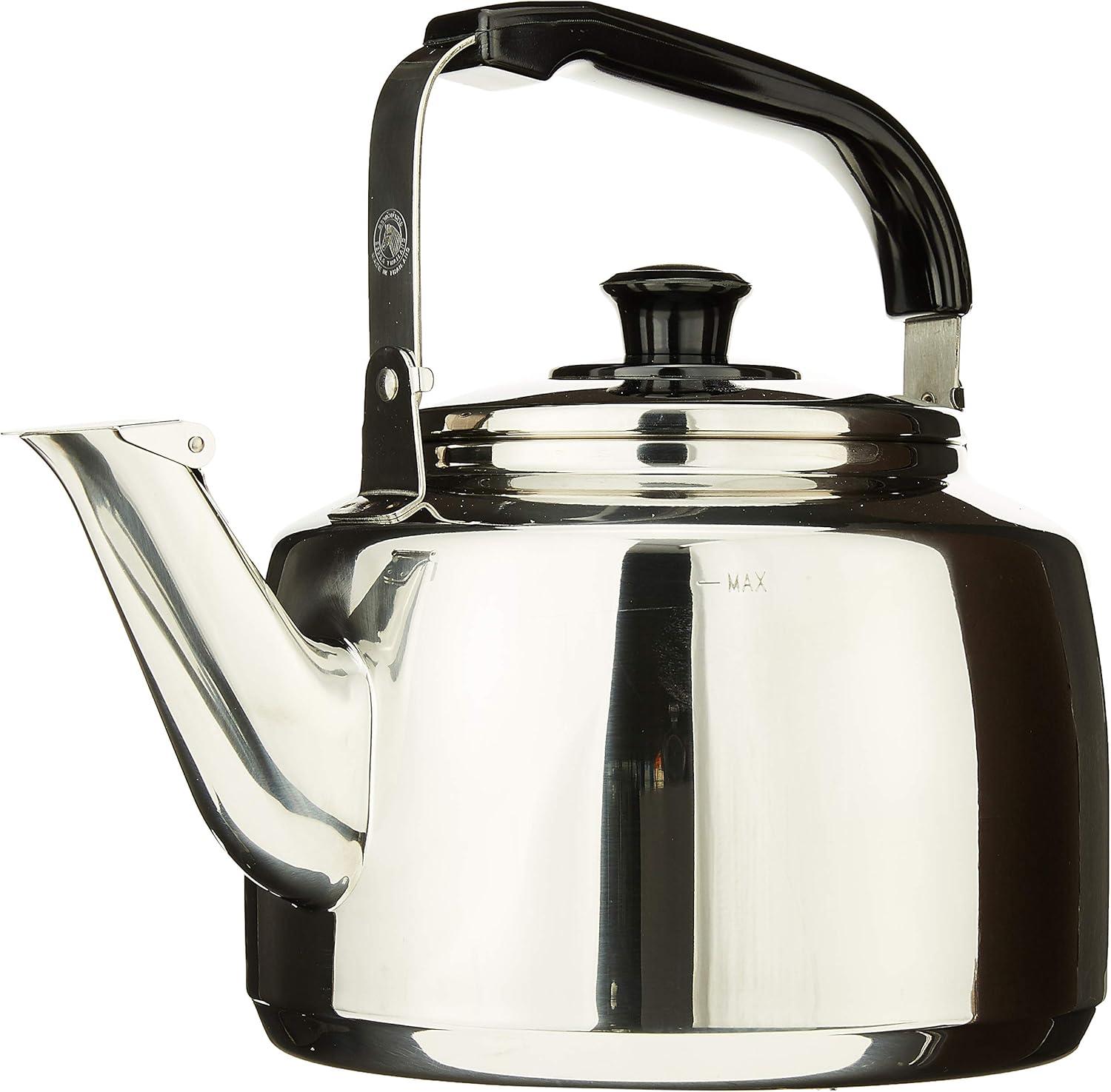 X-Large Stainless Steel Whistling Tea Kettle with Bakelite Handle