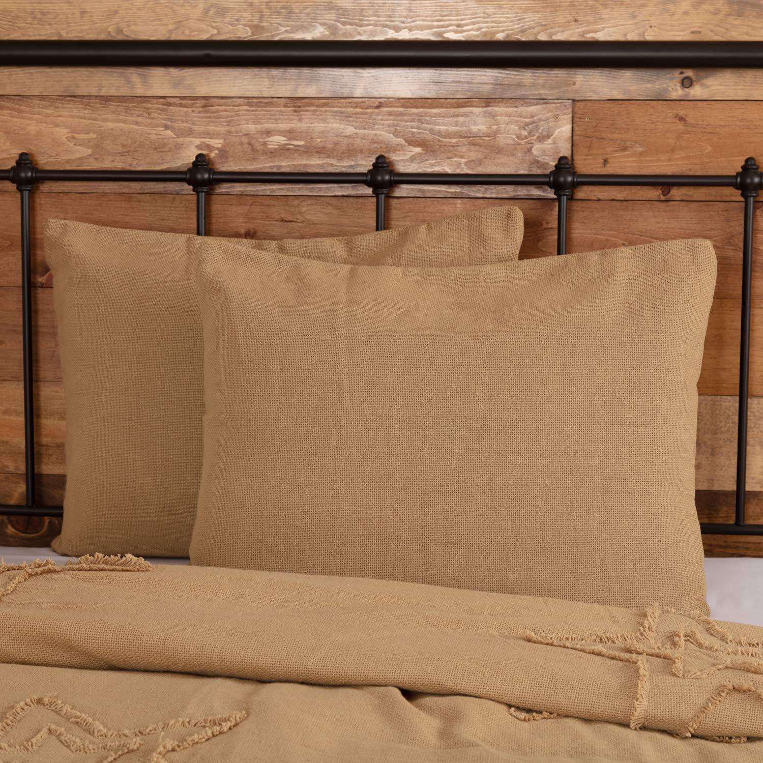 VHC Brands Burlap Natural, Farmhouse, Standard Sham, Tan