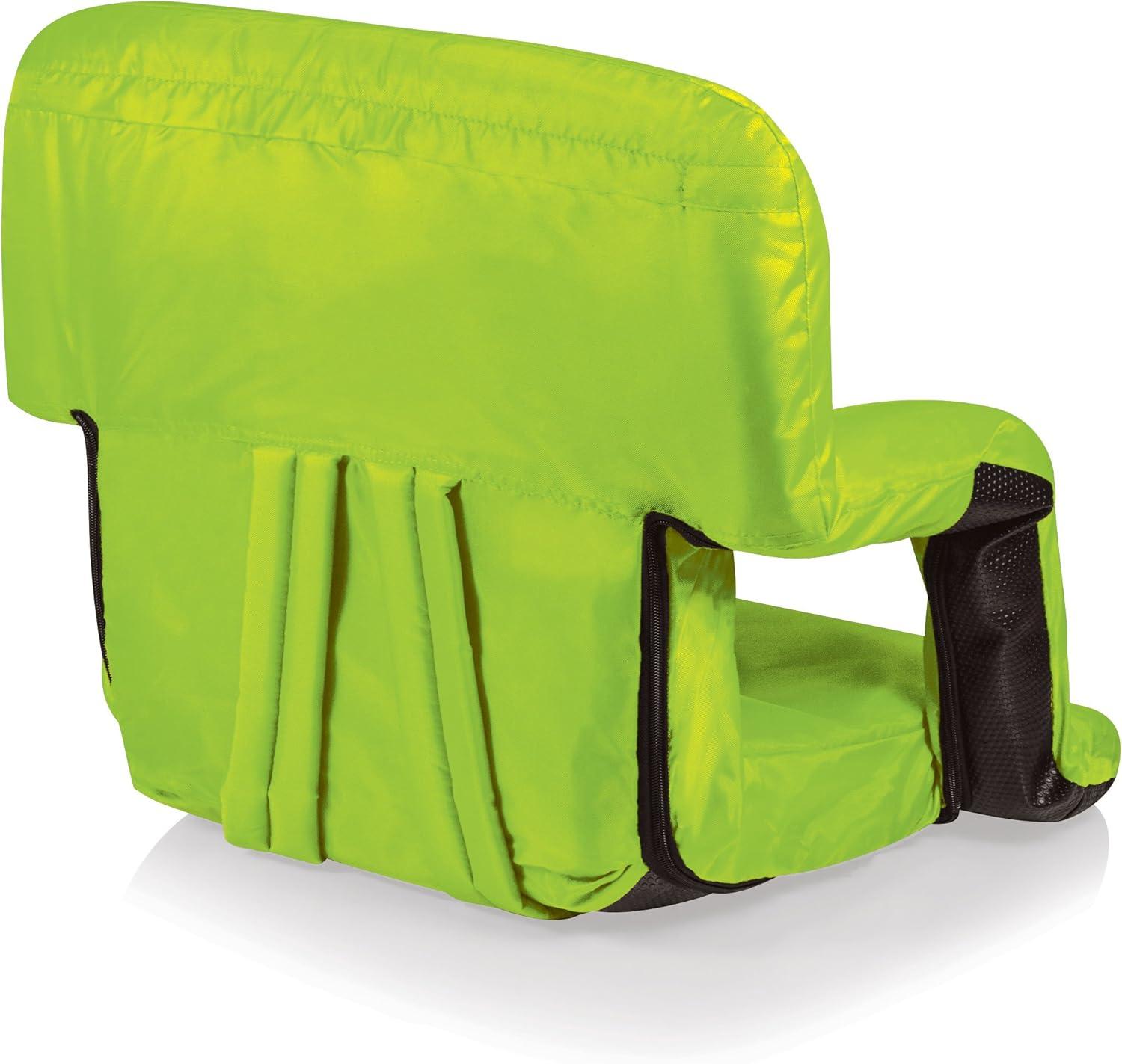 Ventura Lime Green Portable Reclining Stadium Seat with Storage