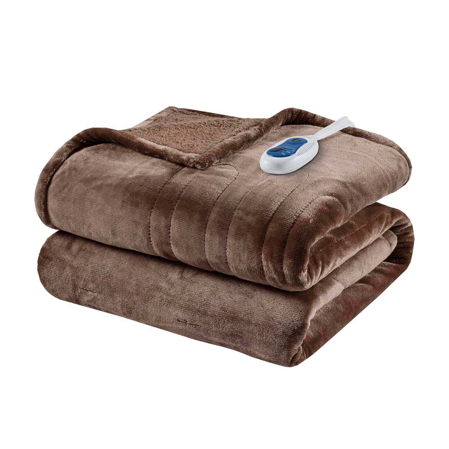 Beautyrest Beautyrest Heated Microlight to Berber Throw