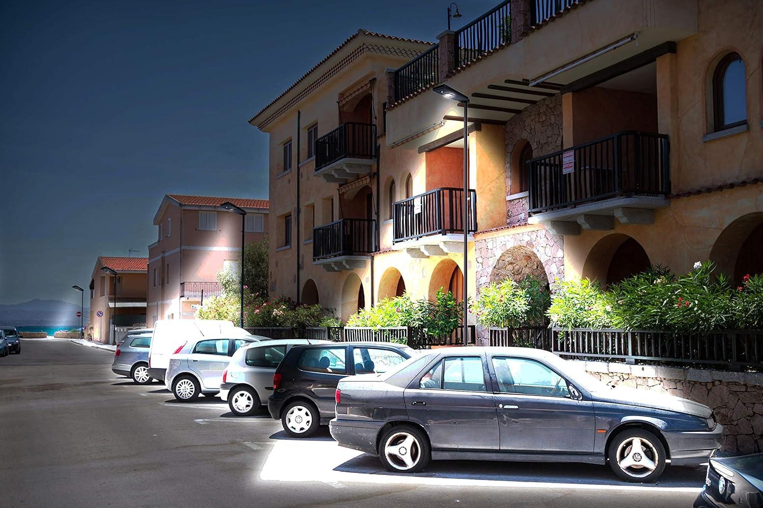 eLEDing Solar Power AI-Smart 1600 Lumens Cree LED Area Parking Light in Black