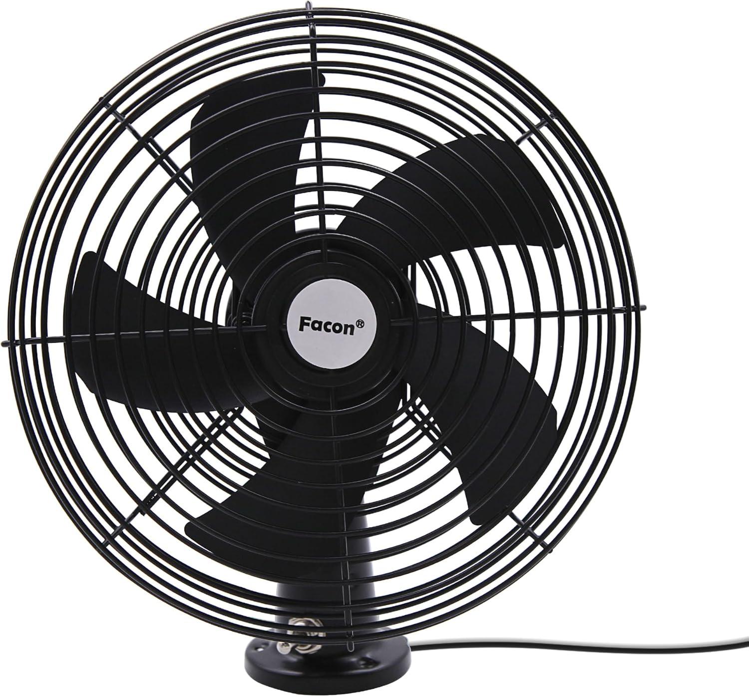 Facon 12V 8'' Car Cooling Automobile Vehicle Fan, Powerful Quiet with 2-Speed, Ventilation Electric Car Fans for RV Truck Bus Boat Van SUV Yacht