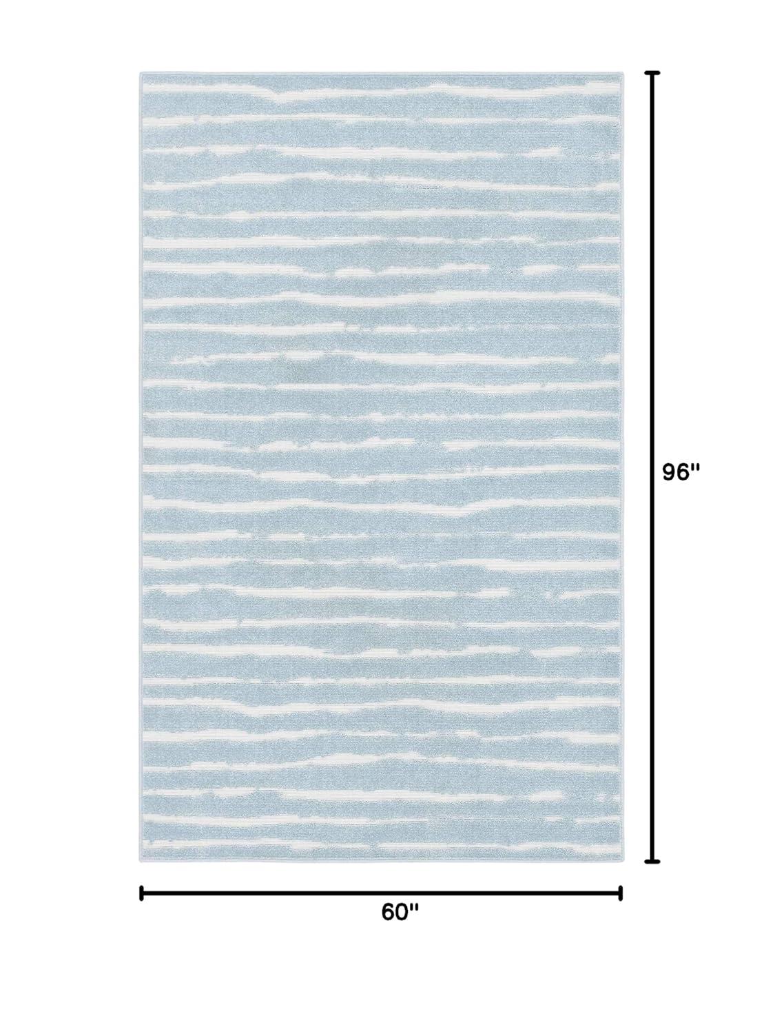 Sabrina Soto Indoor / Outdoor Collection Area Rug - Ola (5'  x 8' Rectangle Light Blue/Ivory)