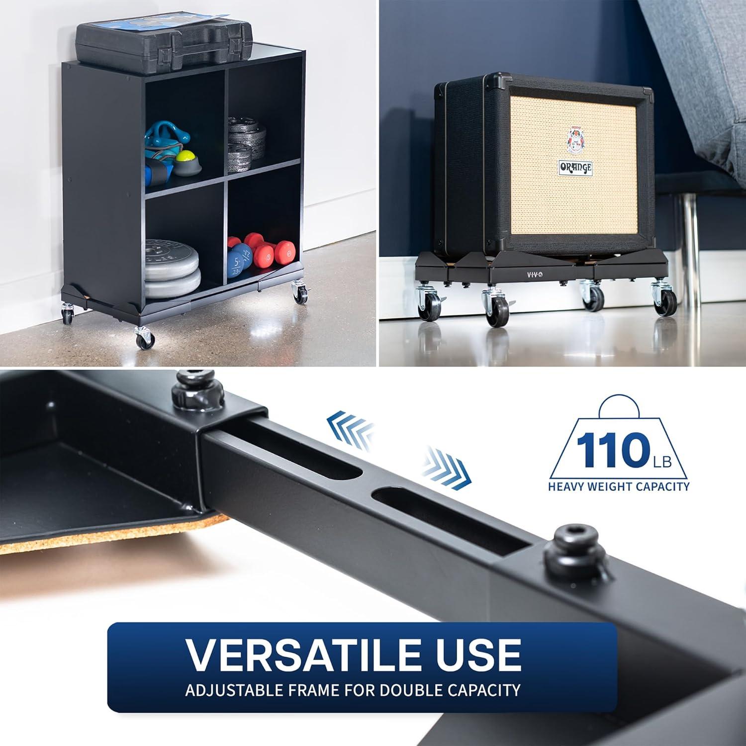 Vivo Vivo Premium Large PC Cart, CPU Rolling Stand, Adjustable Computer Trolley