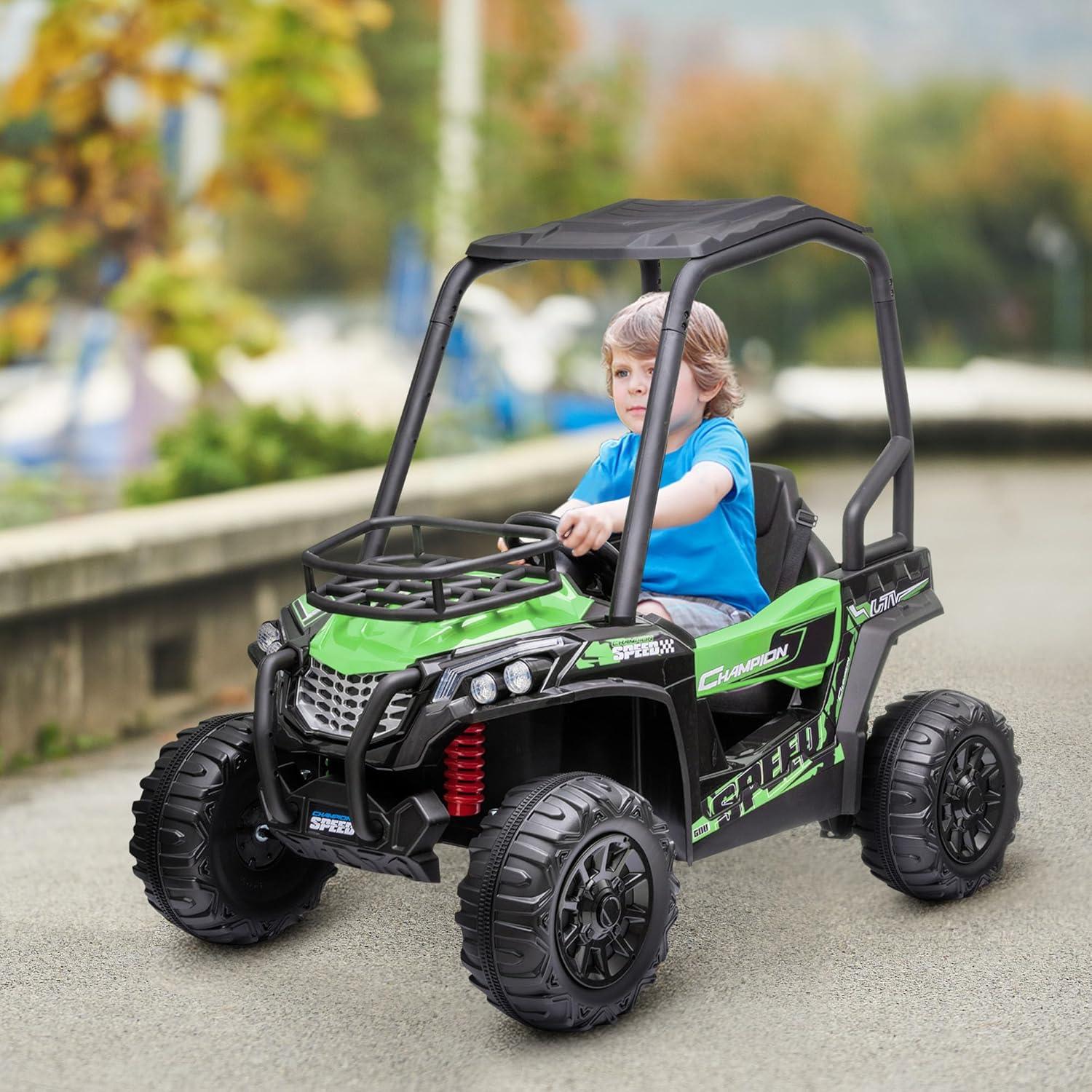 Green 12V Kids UTV Ride-On Car with Remote Control