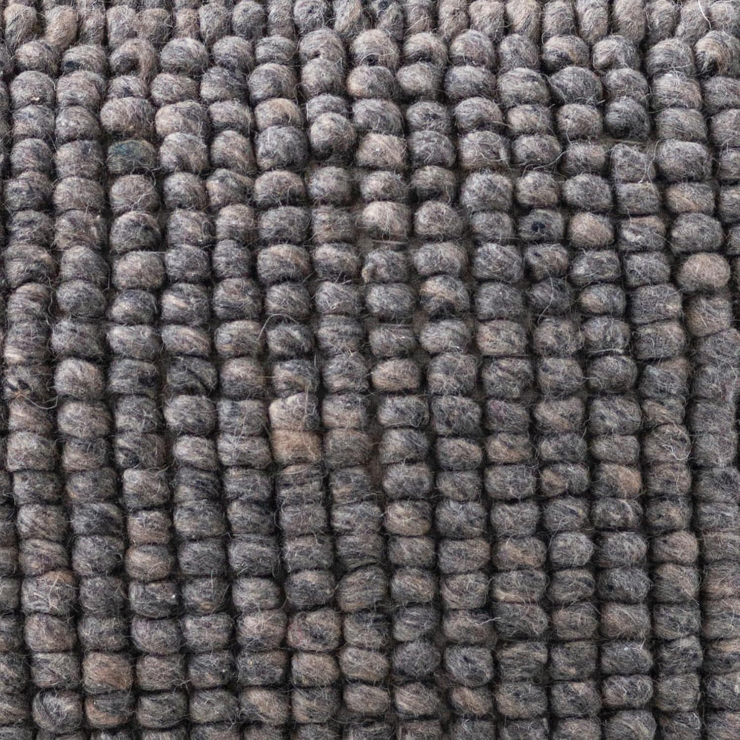 Storied Home New Zealand Square Pouf Gray: Upholstered Ottoman, Wool & Cotton Blend, No Assembly Required