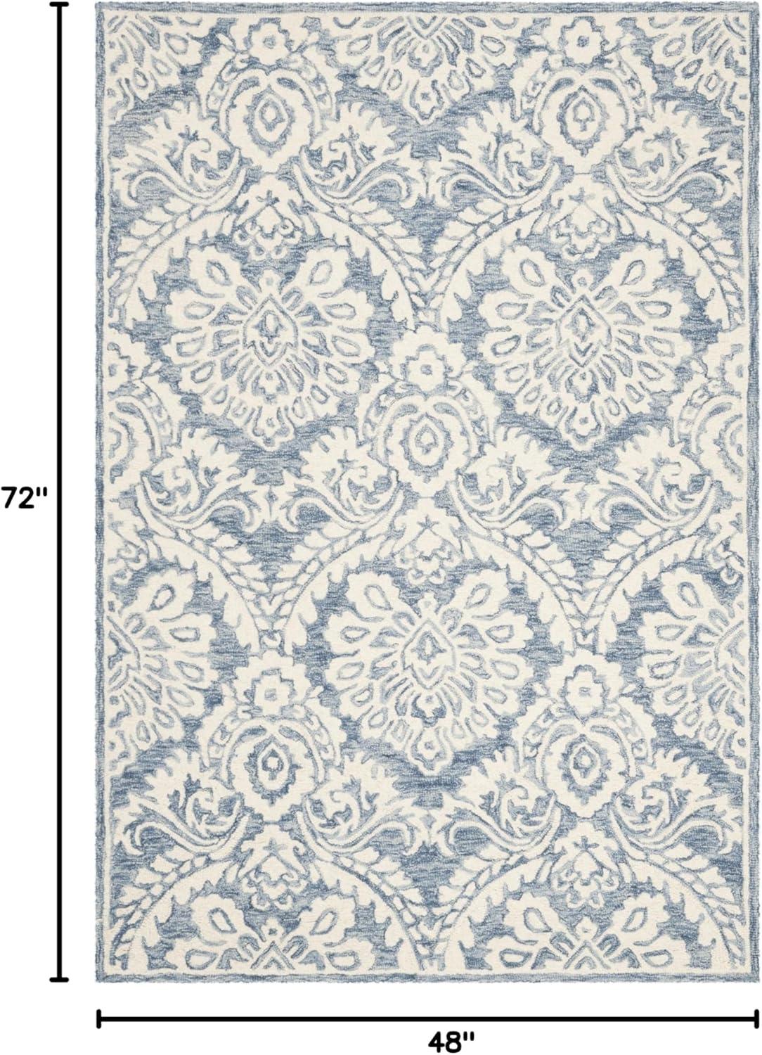 Tansy Wool Blue/Ivory Rug