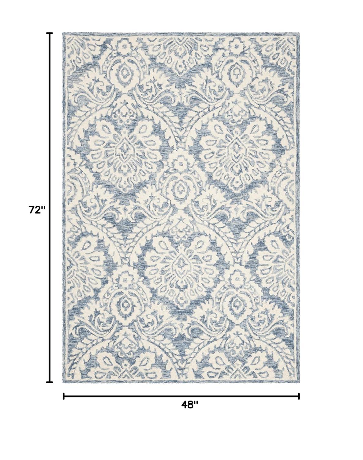 Tansy Handmade Wool Blue/Ivory Rug