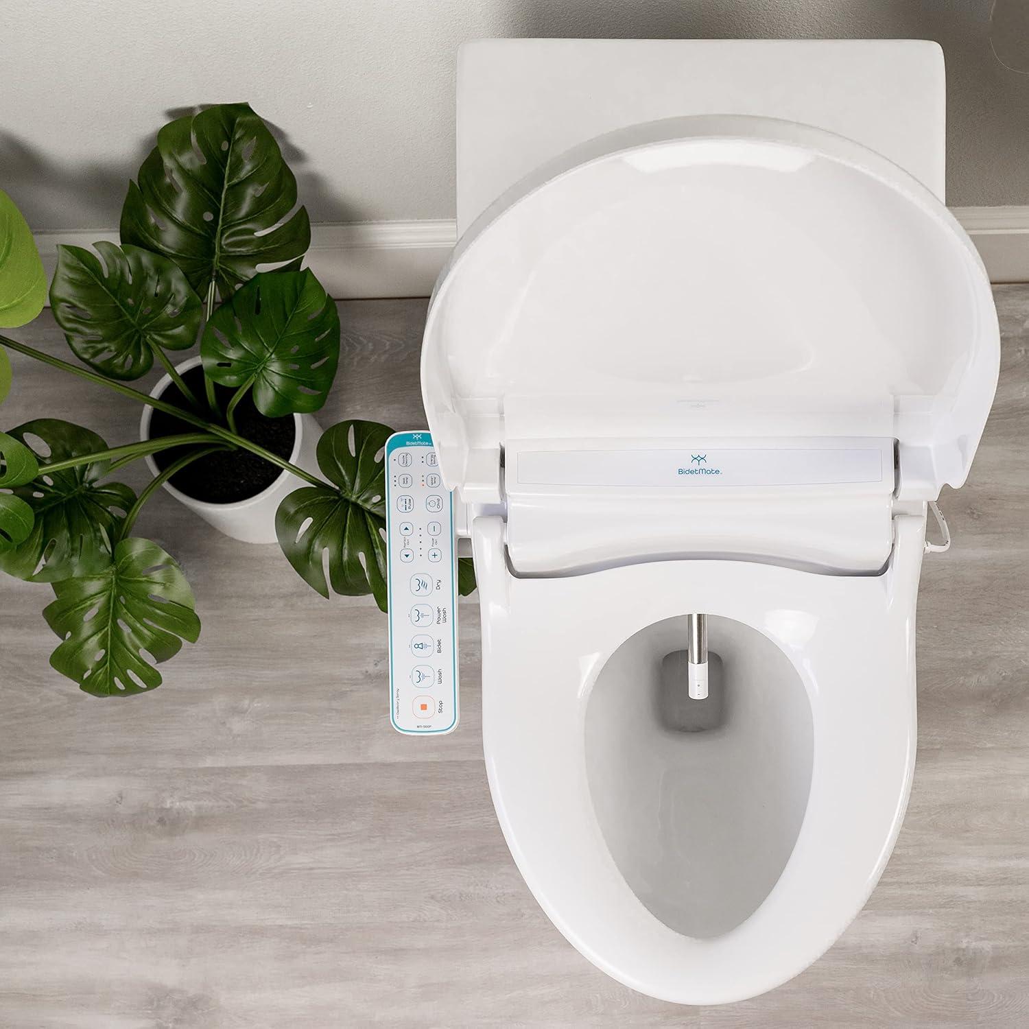 BidetMate 1000 Series Japanese Toilet Seat with Heated Bidet & Control Panel, Elongated