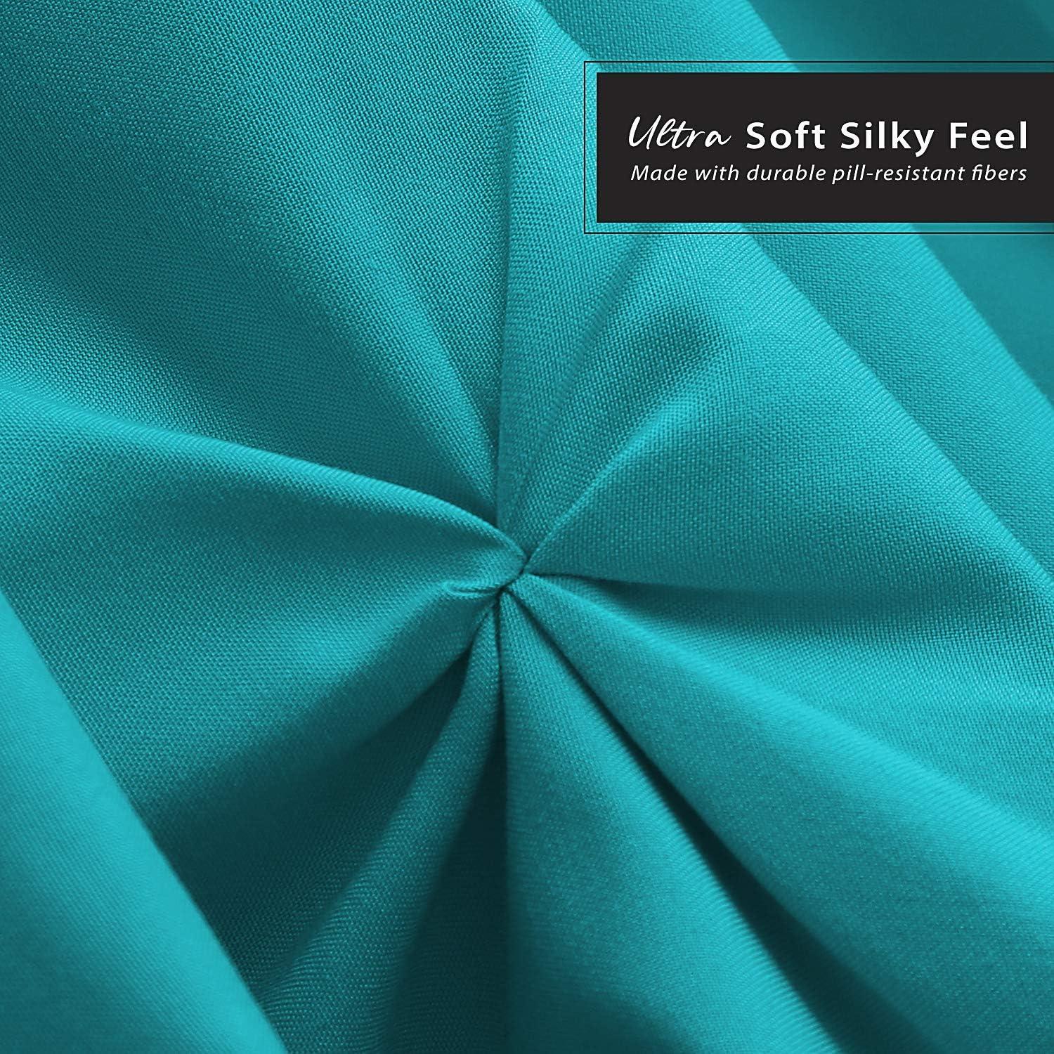 Teal Pinch Pleat Twin Bed Skirt with 14" Drop