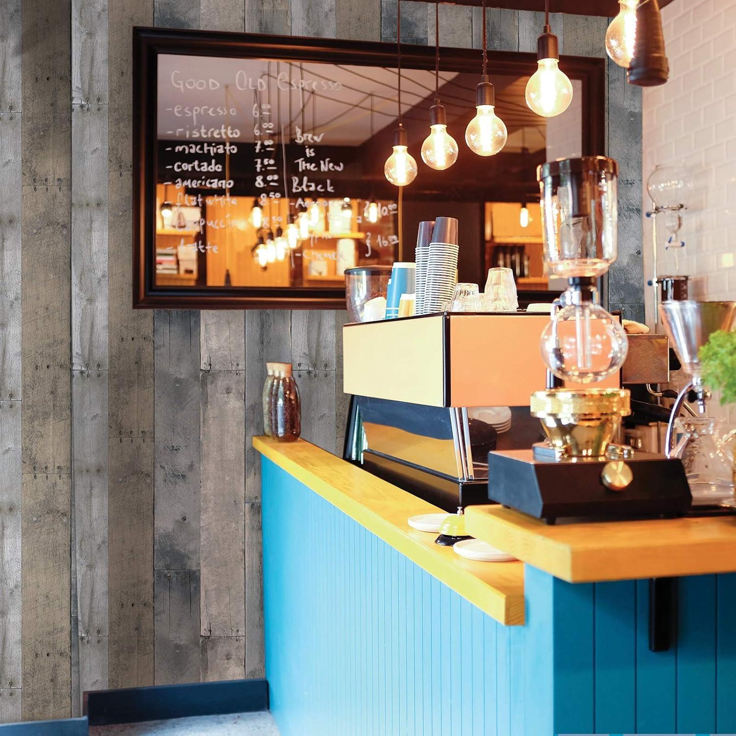 Tempaper & Co.® Repurposed Wood Removable Peel and Stick Wallpaper, 28 sq ft: Vinyl Self-Adhesive Blue Wood Grain