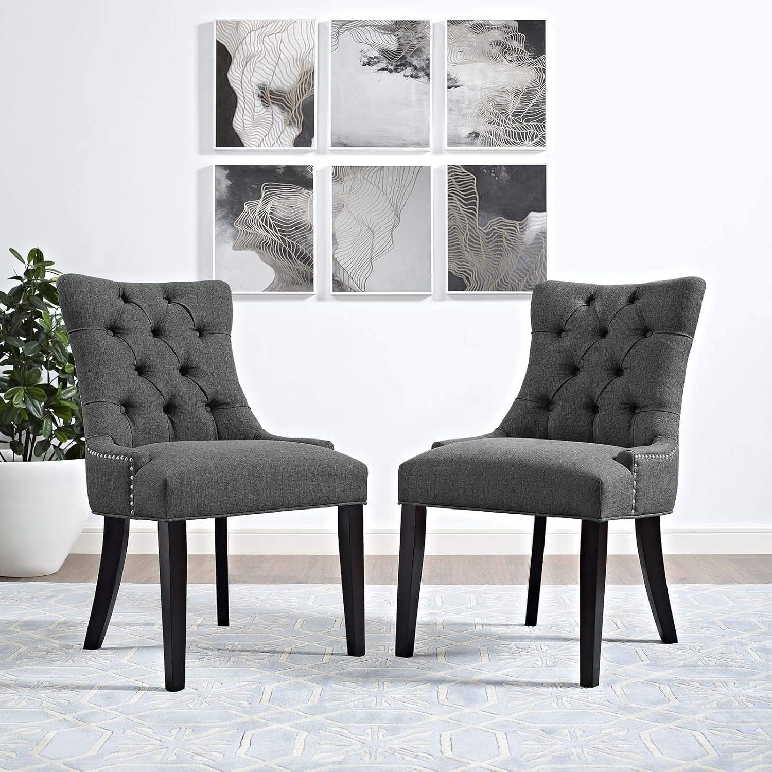 Modway Regent Dining Side Chair Fabric Set of 2 - Gray