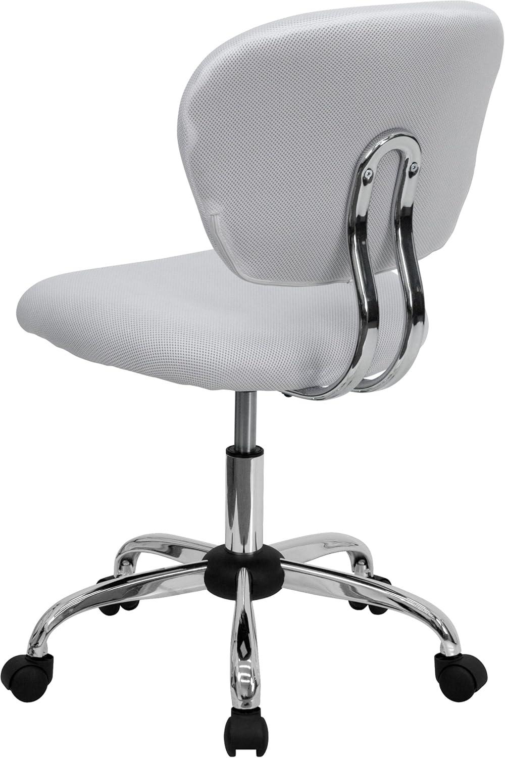 Emma and Oliver Mid-Back Mesh Padded Swivel Task Office Chair with Chrome Base