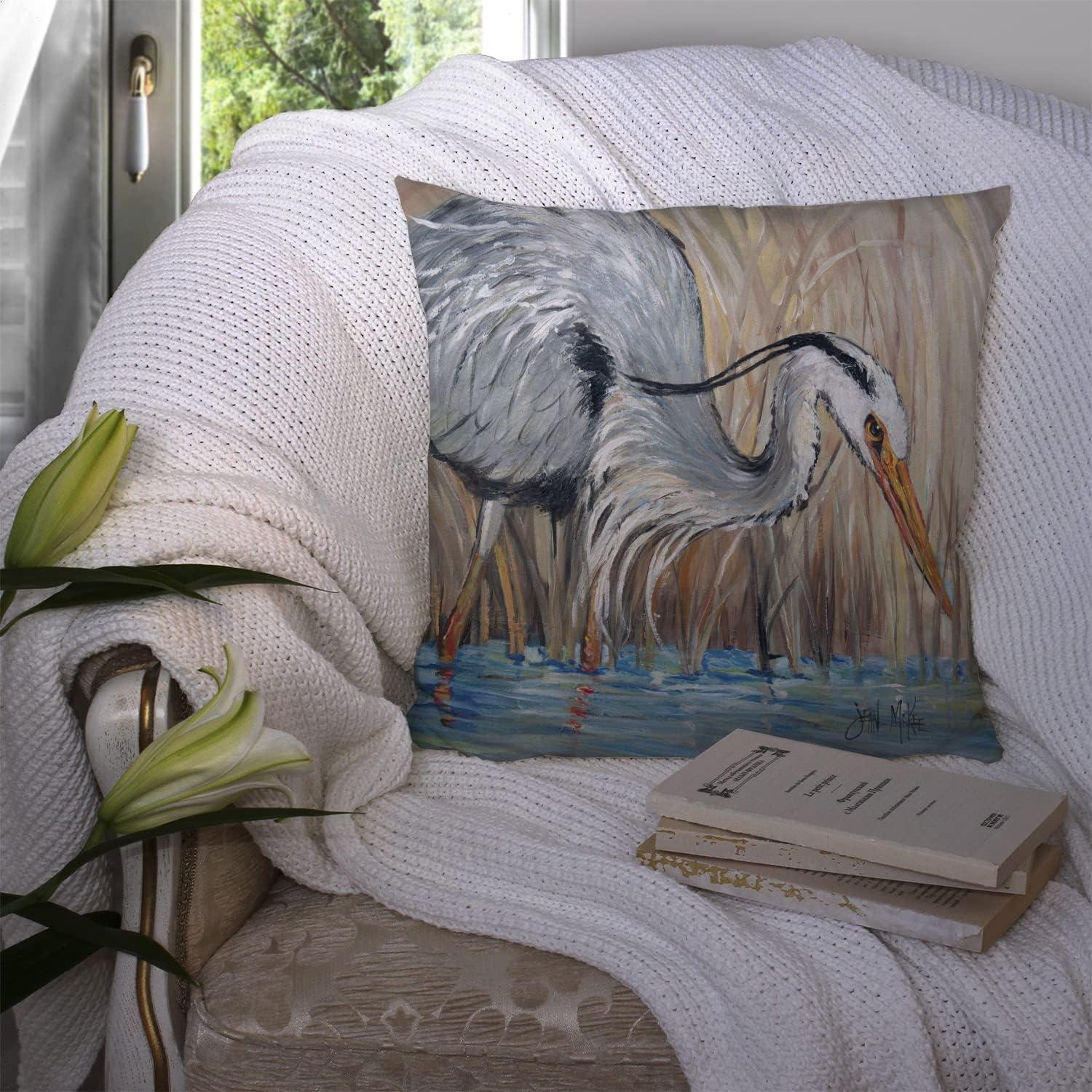 Caroline's Treasures Blue Heron Indoor/Outdoor Reversible Throw Pillow