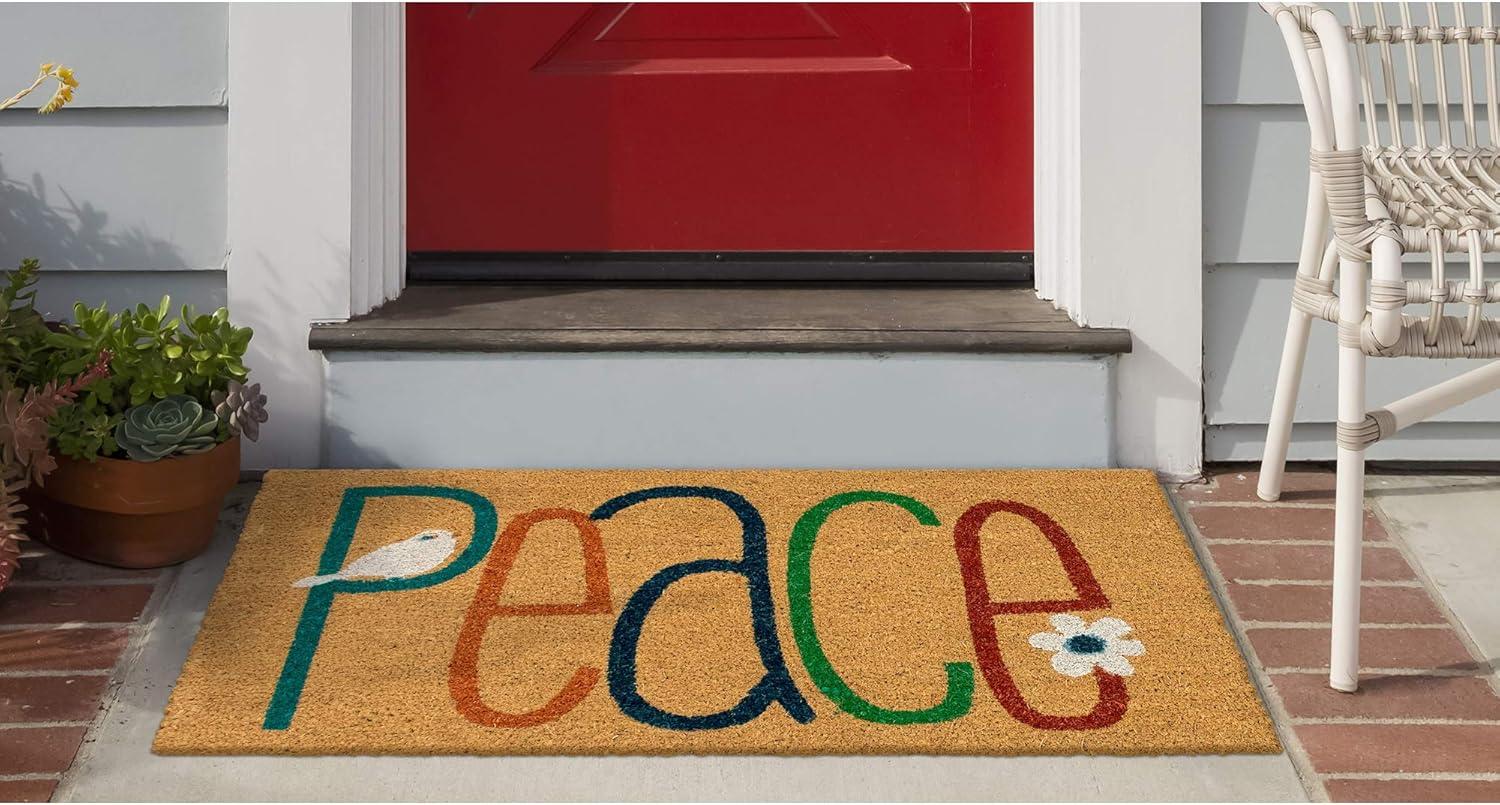The Rug Department Liora Manne Natura Peace Outdoor Door Mat Natural