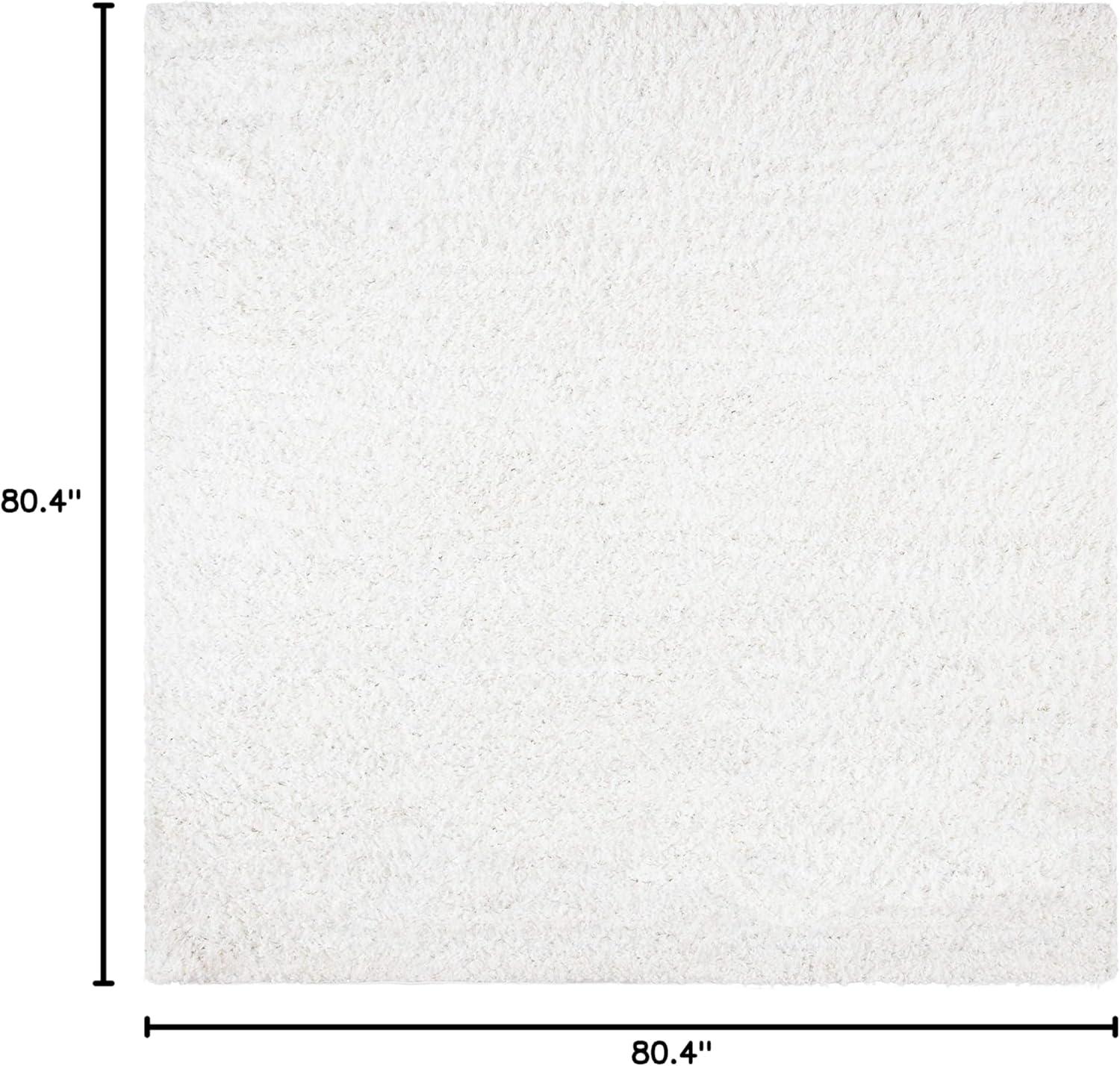 August Shag AUG200 Power Loomed Indoor Area Rug - White - 6'7"x6'7" - Safavieh