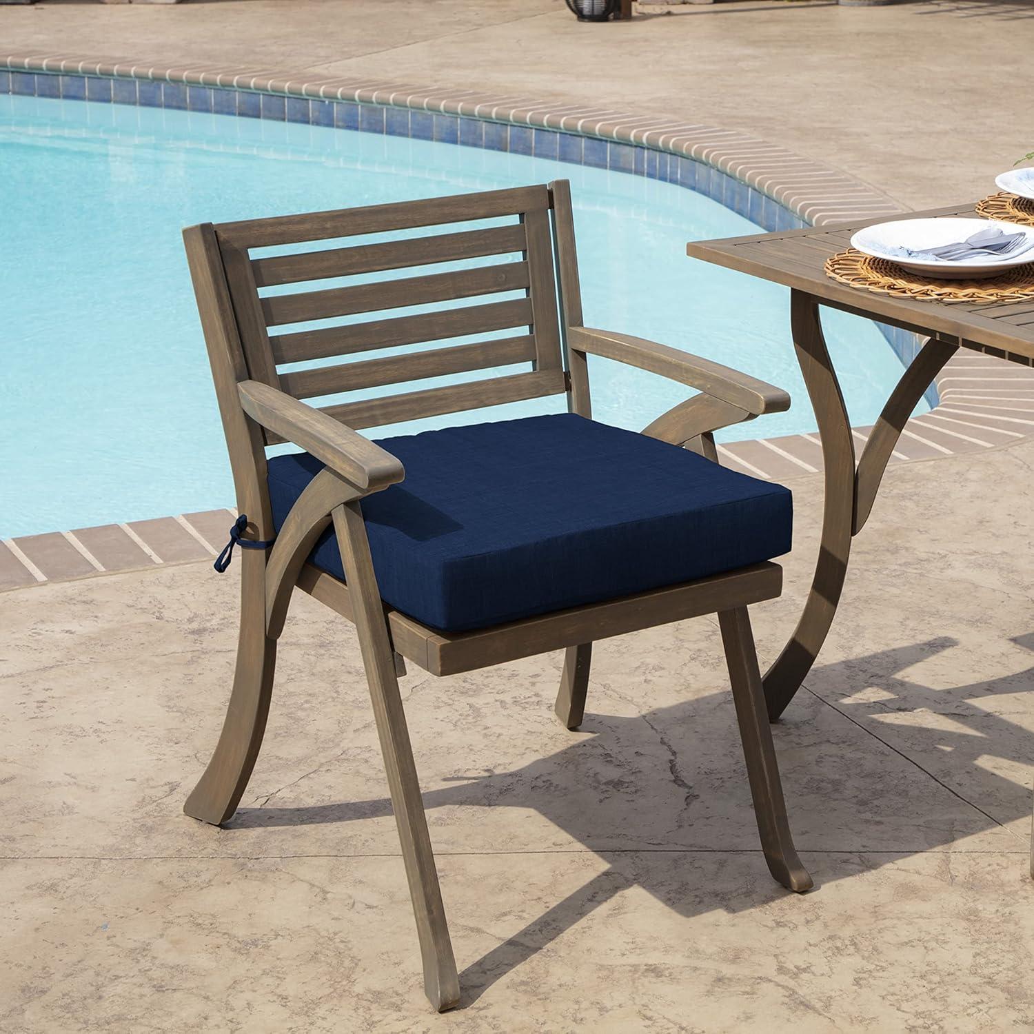 Sapphire Blue Leala 19" Square Outdoor Dining Chair Cushion