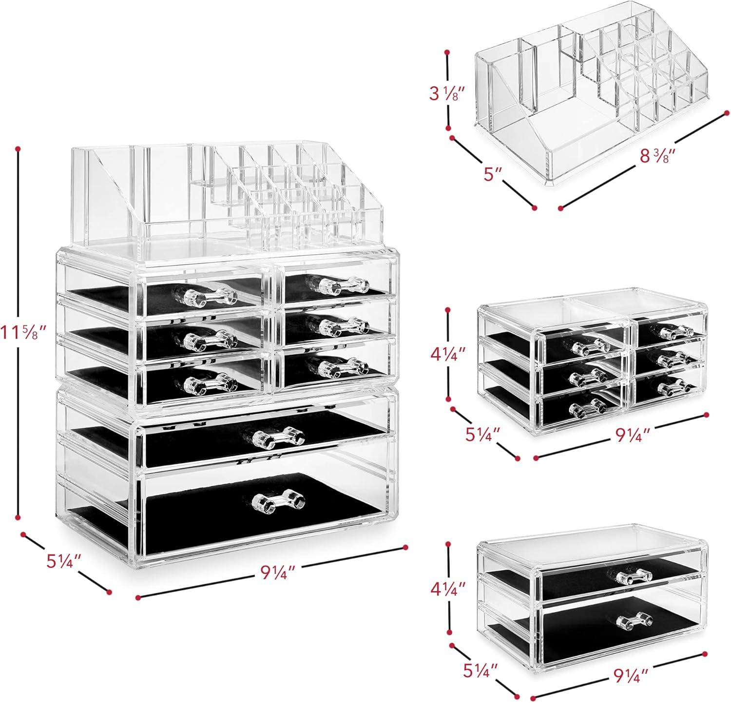 Clear Acrylic 16 Compartment Makeup and Jewelry Organizer