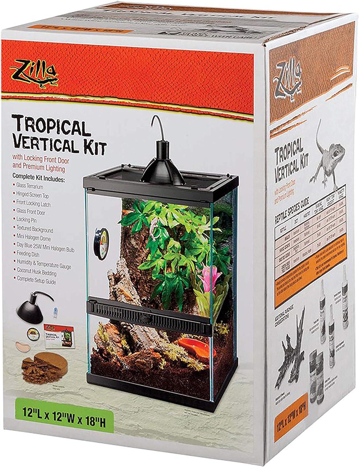 Zilla Tropical Reptile Vertical Starter Kit with Mini Halogen Lighting (ECOM)