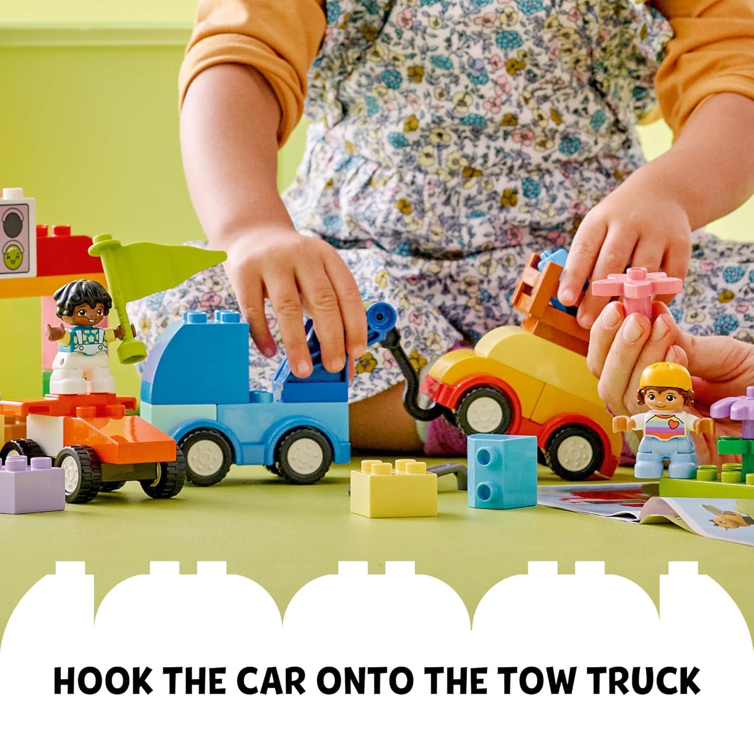 LEGO DUPLO Classic Cars and Trucks Brick Box Playset, Educational STEM Toy, Preschool Toy Building Set for Toddlers Aged 18 Months Plus, Learning Toy to Develop Fine Motor Skills, 10439