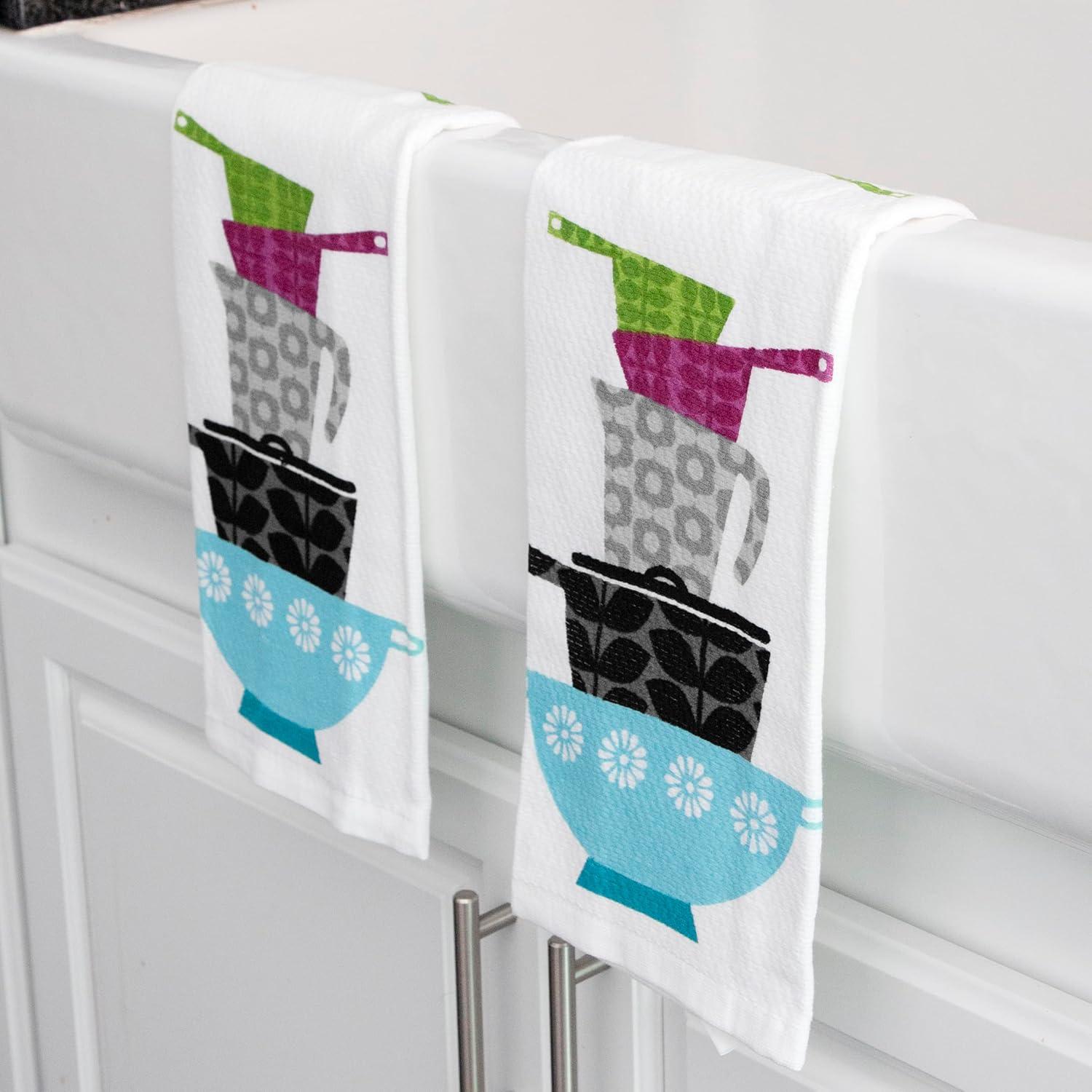 T-fal Pots and Pans Print Dual Kitchen Dishcloth