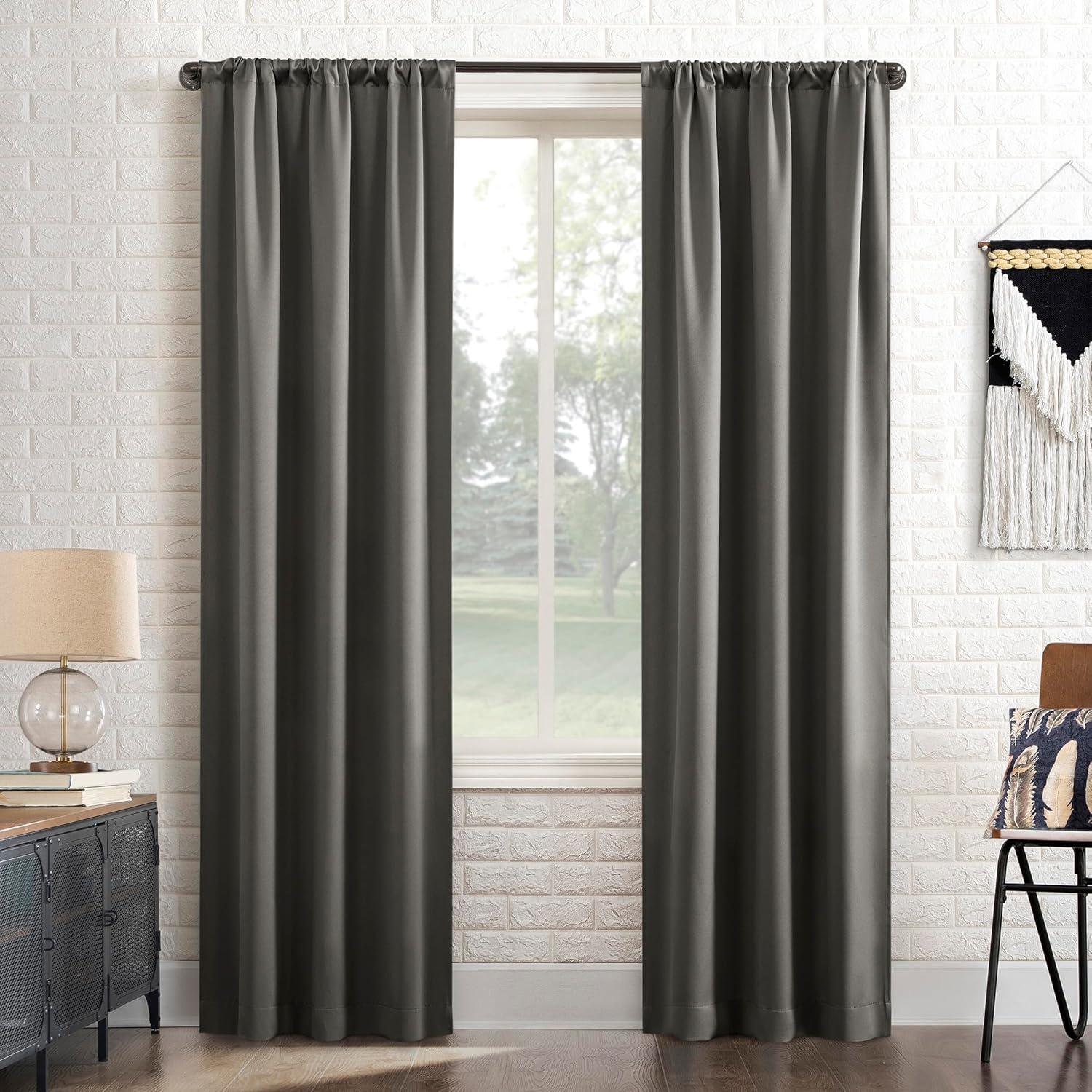 Sun Zero Bergen Theater Grade 100% Blackout Rod Pocket Curtain Panel