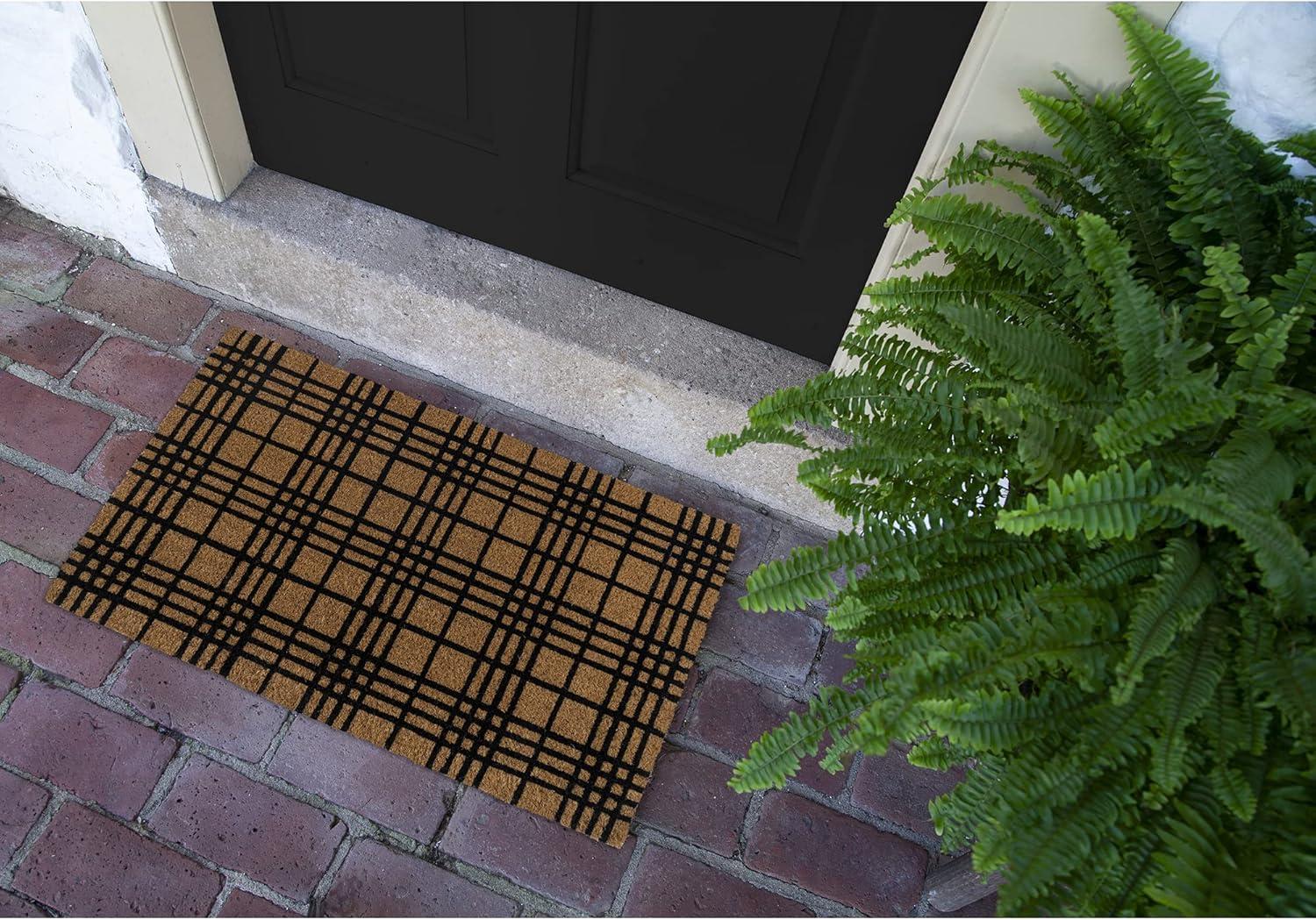 Fine Plaid Coir Doormat