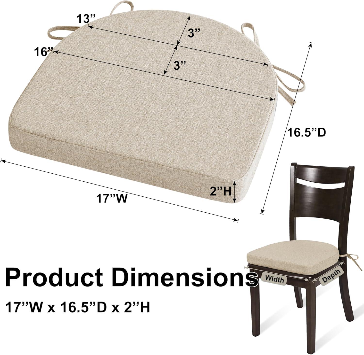 Chair Cushions for Kitchen Chairs Set of 4 Dining Chair Pads, Universal Non-Slip Dining Chair Cushions with Ties for Office Use