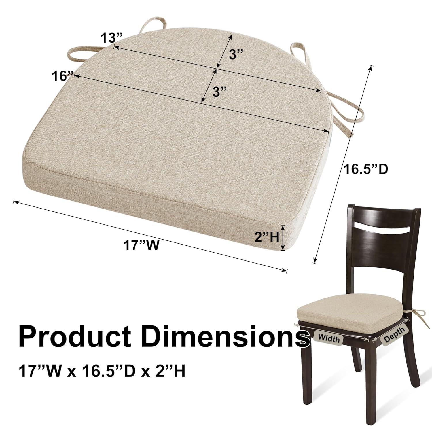 Chair Cushions for Kitchen Chairs Set of 4 Dining Chair Pads, Universal Non-Slip Dining Chair Cushions with Ties for Office Use