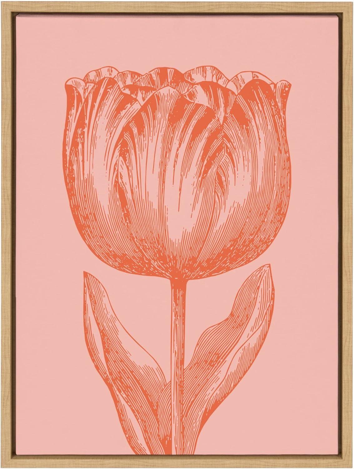 Red Barrel Studio® " Tulip In Pink And Orange " by Apricot + Birch (Beth Vassalo) Painting Print