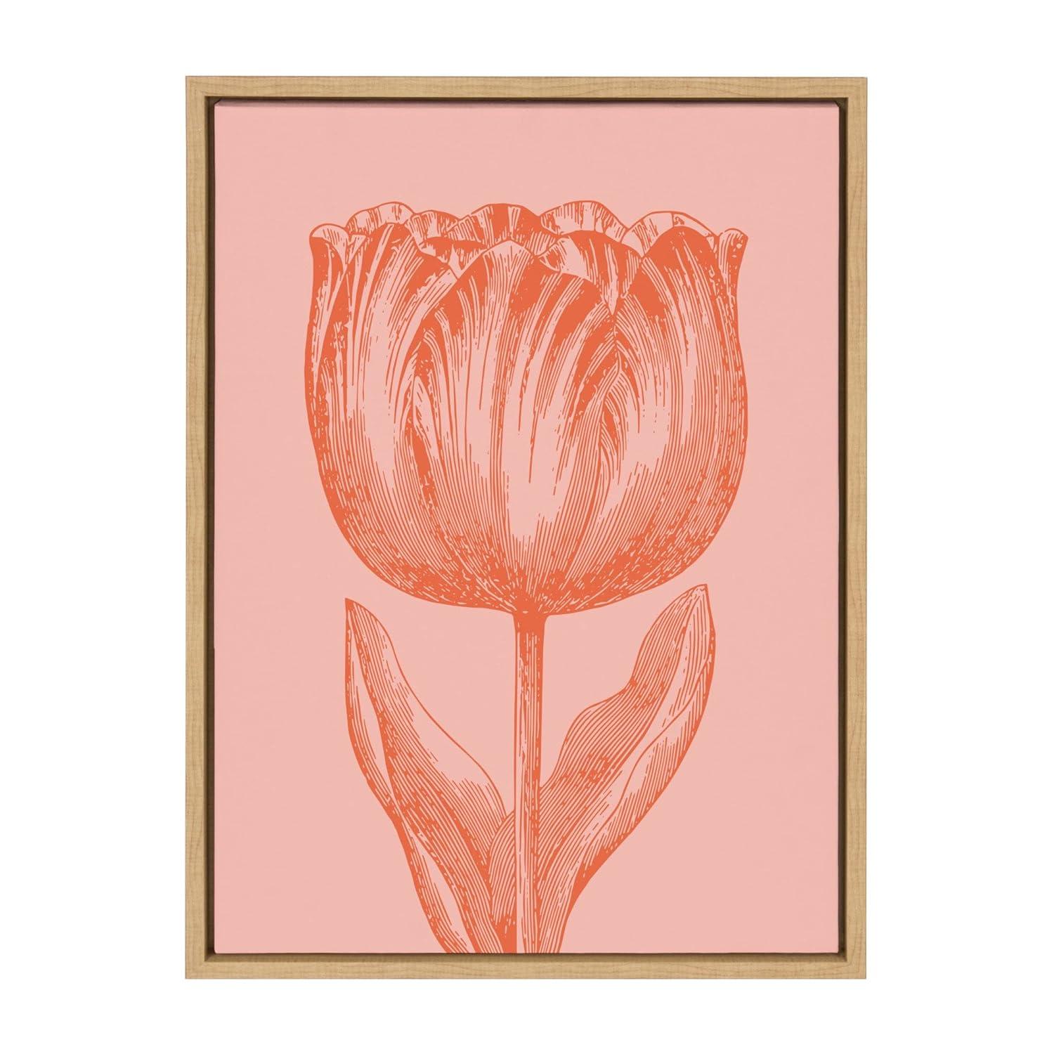 Red Barrel Studio® " Tulip In Pink And Orange " by Apricot + Birch (Beth Vassalo) Painting Print