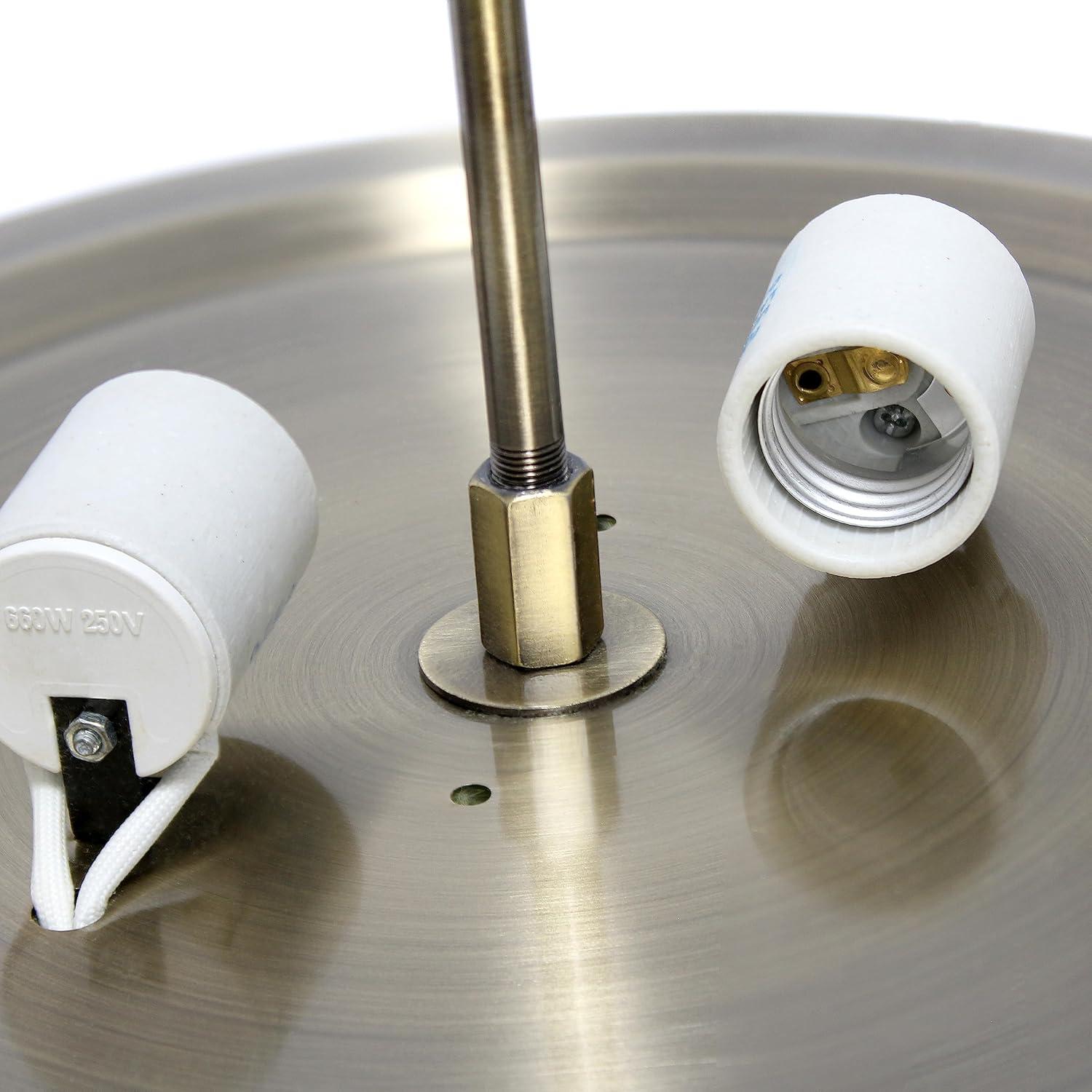 Elegant Designs Elipse Crystal 13" Modern Metal 2 Light Bowl Shaped Ceiling Flush Mount Fixture, Antique Brass