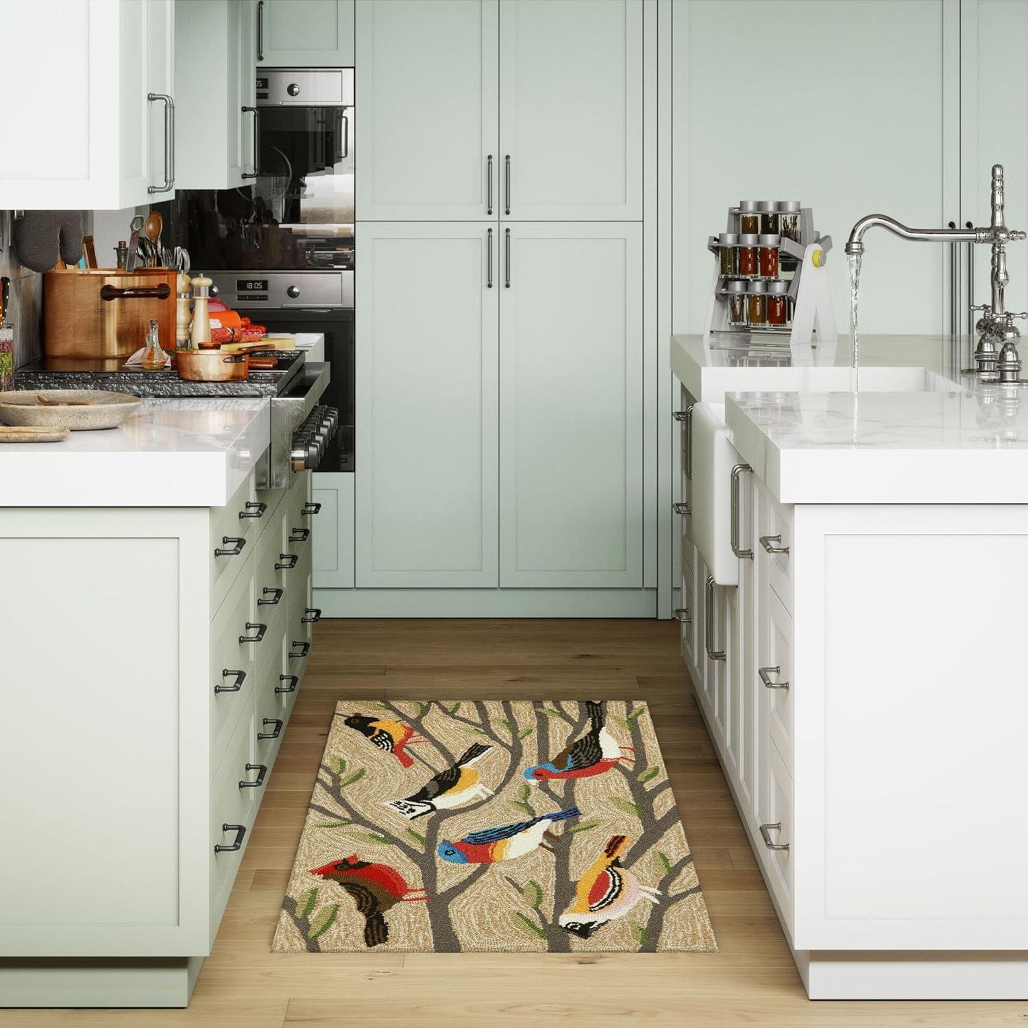 Liora Manne Frontporch Birds Indoor/Outdoor Rug Neutral 2'6" x 4'