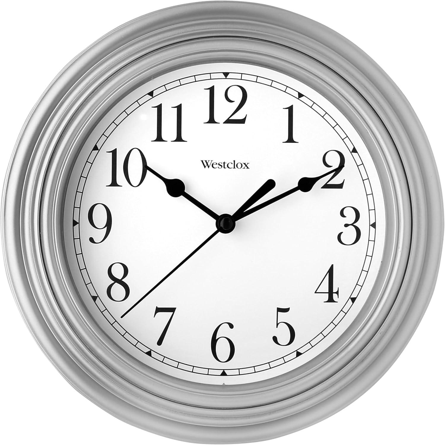 Westclox 9 inch Silver Round Simplicity Analog QA Wall Clock