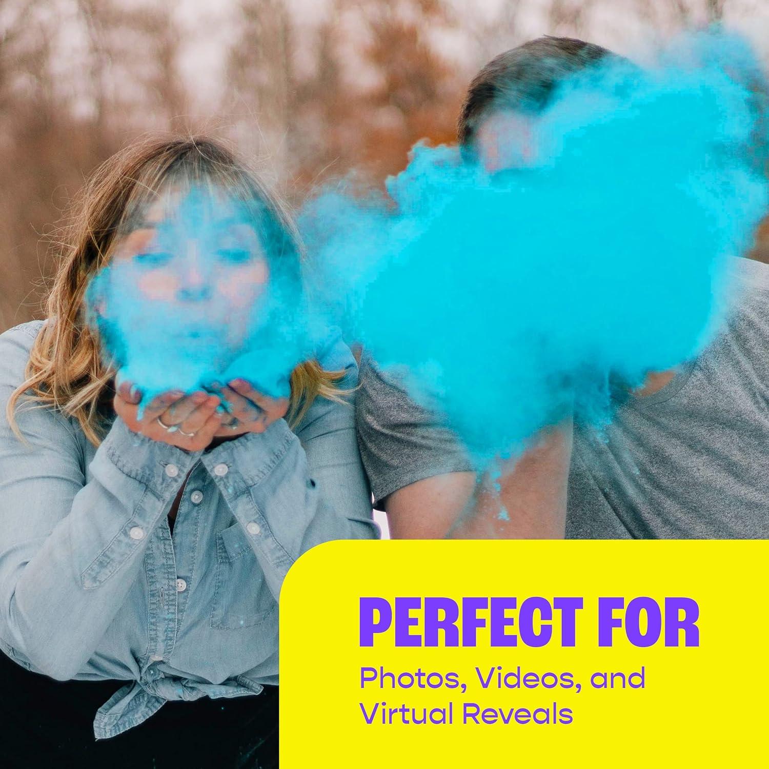 Chameleon Colors Gender Reveal Smoke Bomb Box - With 5 Pounds of Blue Gender Reveal Chalk Powder for a 60-Second Color Powder Cloud - Safe and Great for Gender Reveal Parties, Photography, and Videos