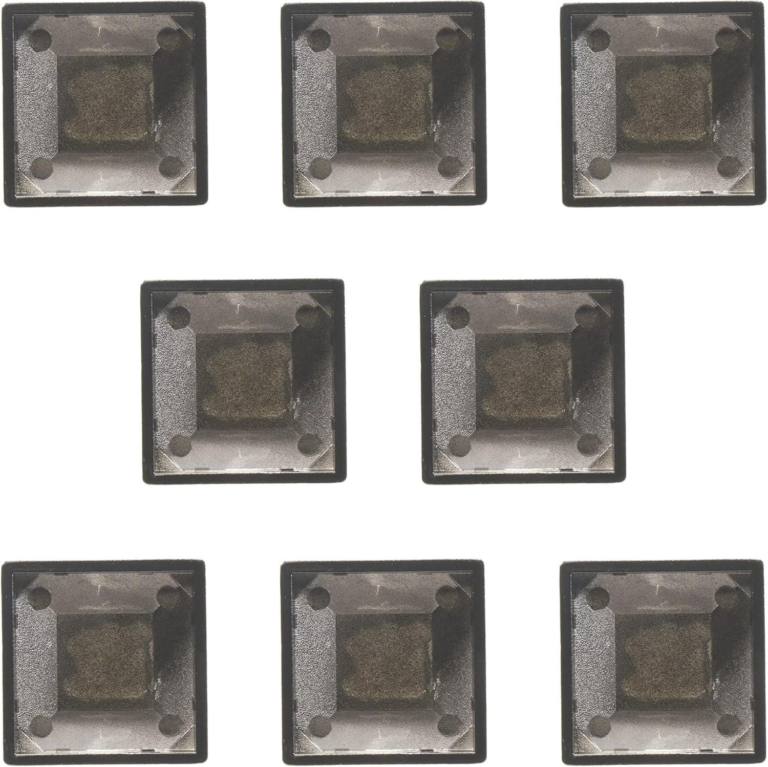 Black Aluminum 1.5" Square Post Caps for Fence, 8-Pack