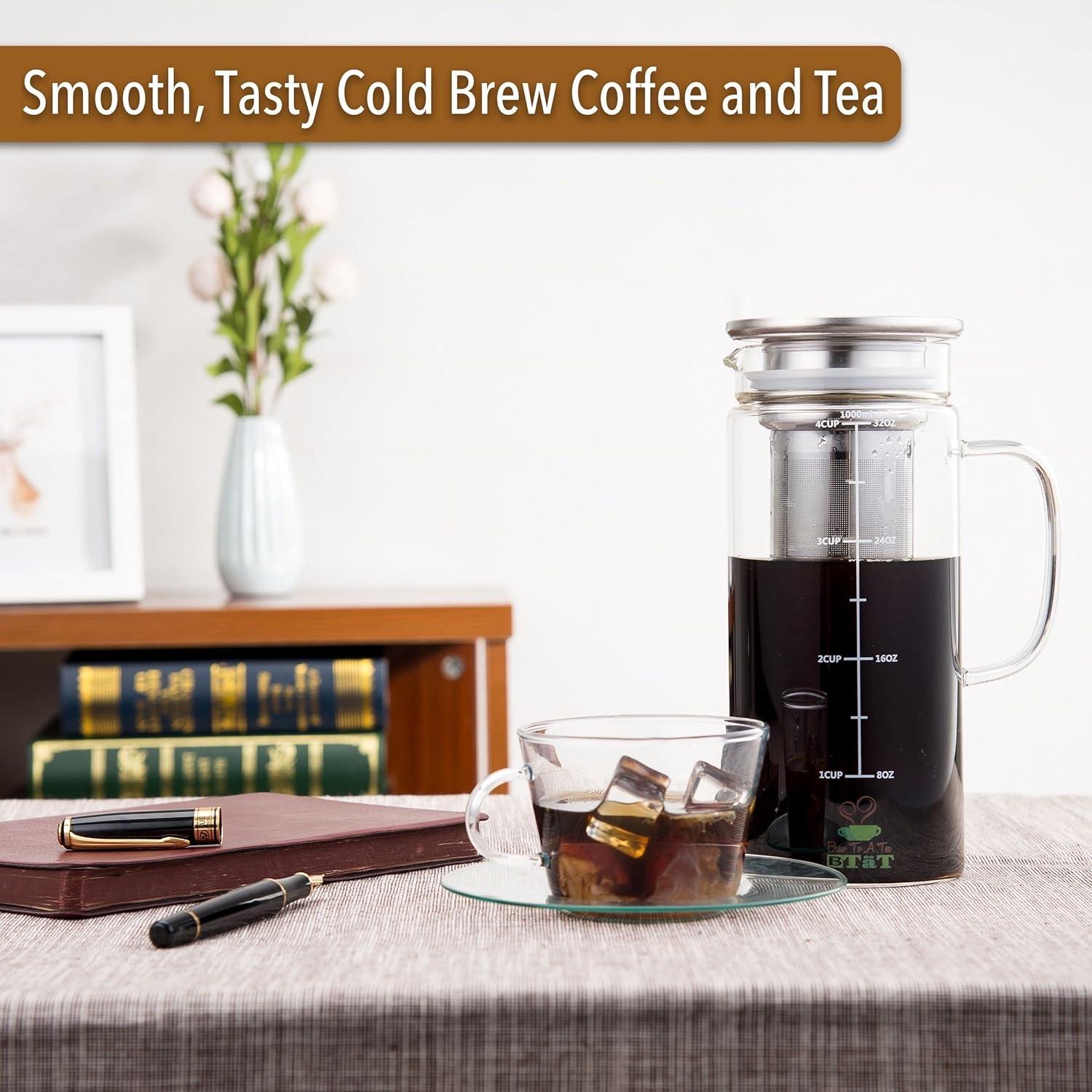 BTaT 32 oz Borosilicate Glass Cold Brew Coffee Maker