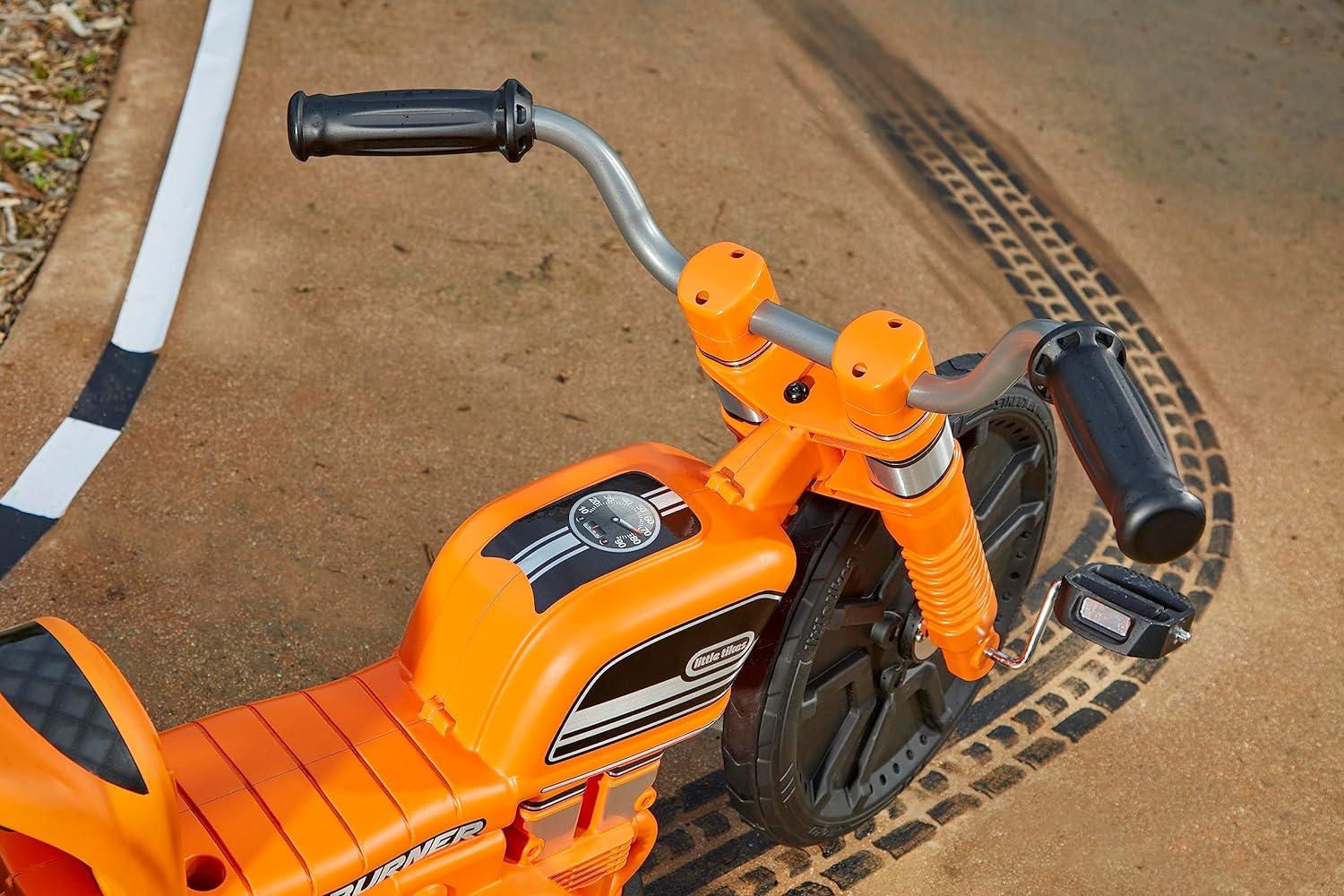 Orange Plastic Ride-On Motorcycle with Adjustable Seat