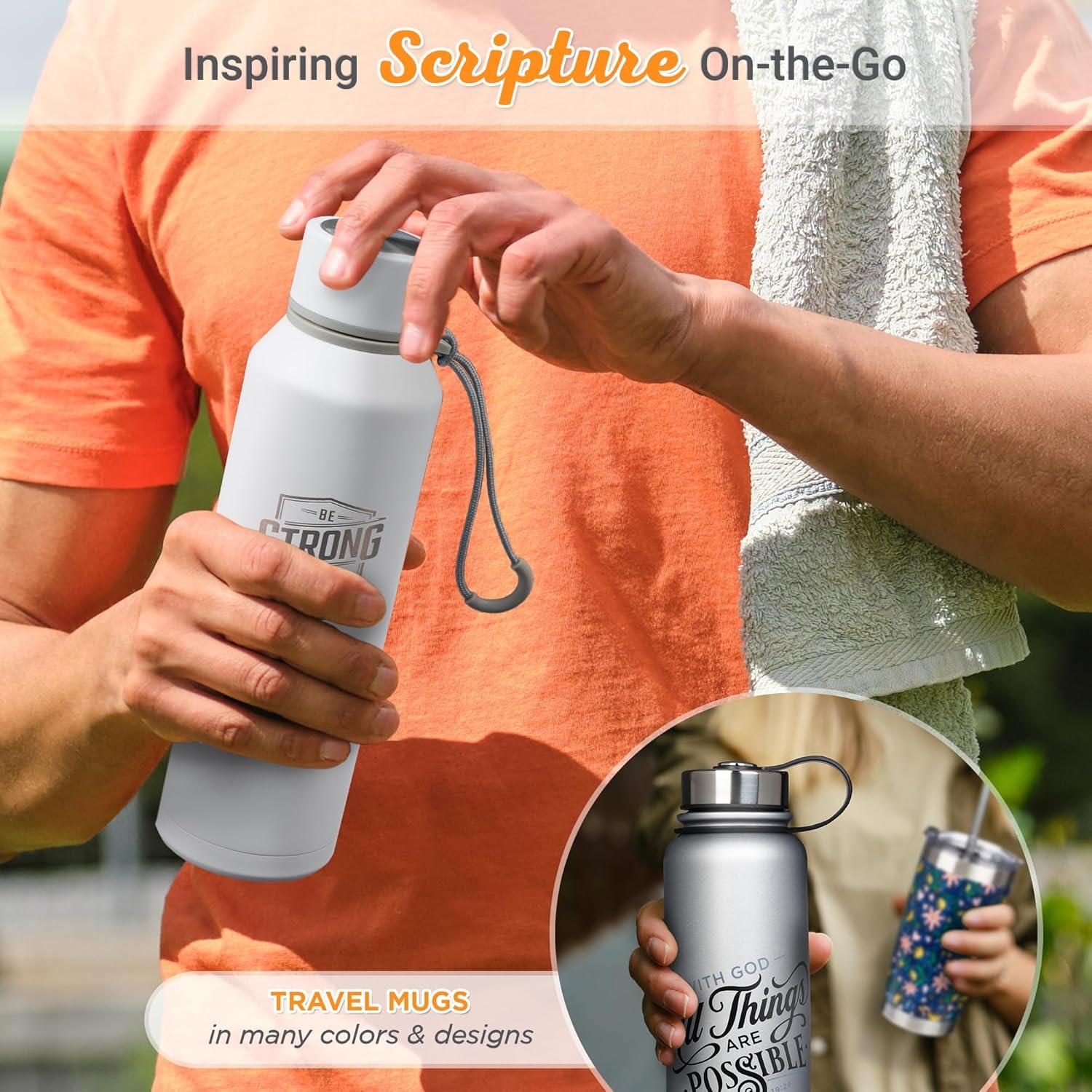 White Stainless Steel Insulated Sports Water Bottle, 24 oz