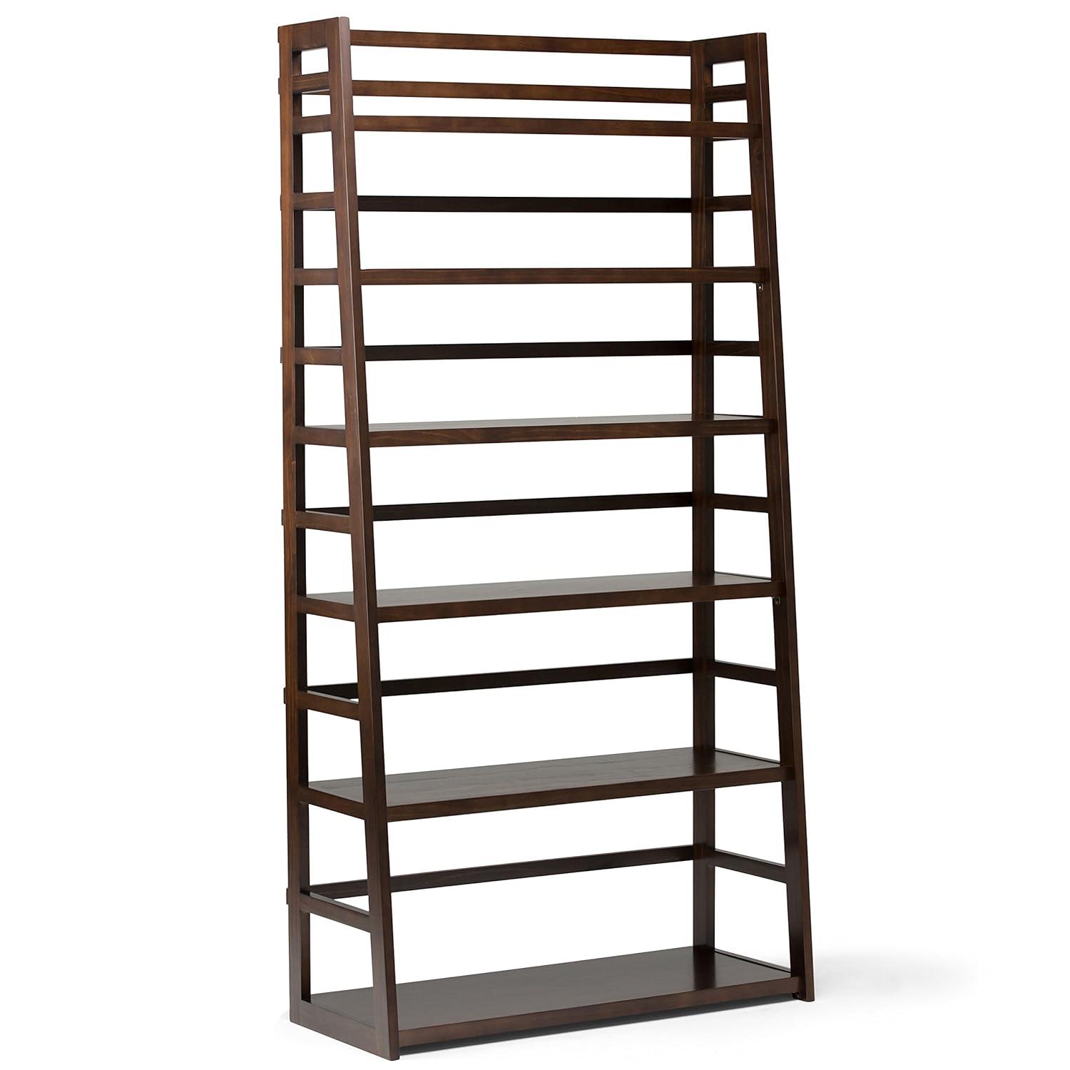 Simplihome Wide Bookcase, Acadian, Walnut