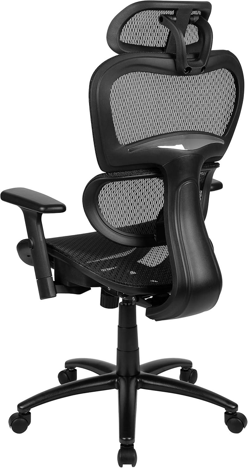 Flash Furniture Ergonomic Mesh Office Chair with 2-to-1 Synchro-Tilt, Adjustable Headrest, Lumbar Support, and Adjustable Pivot Arms