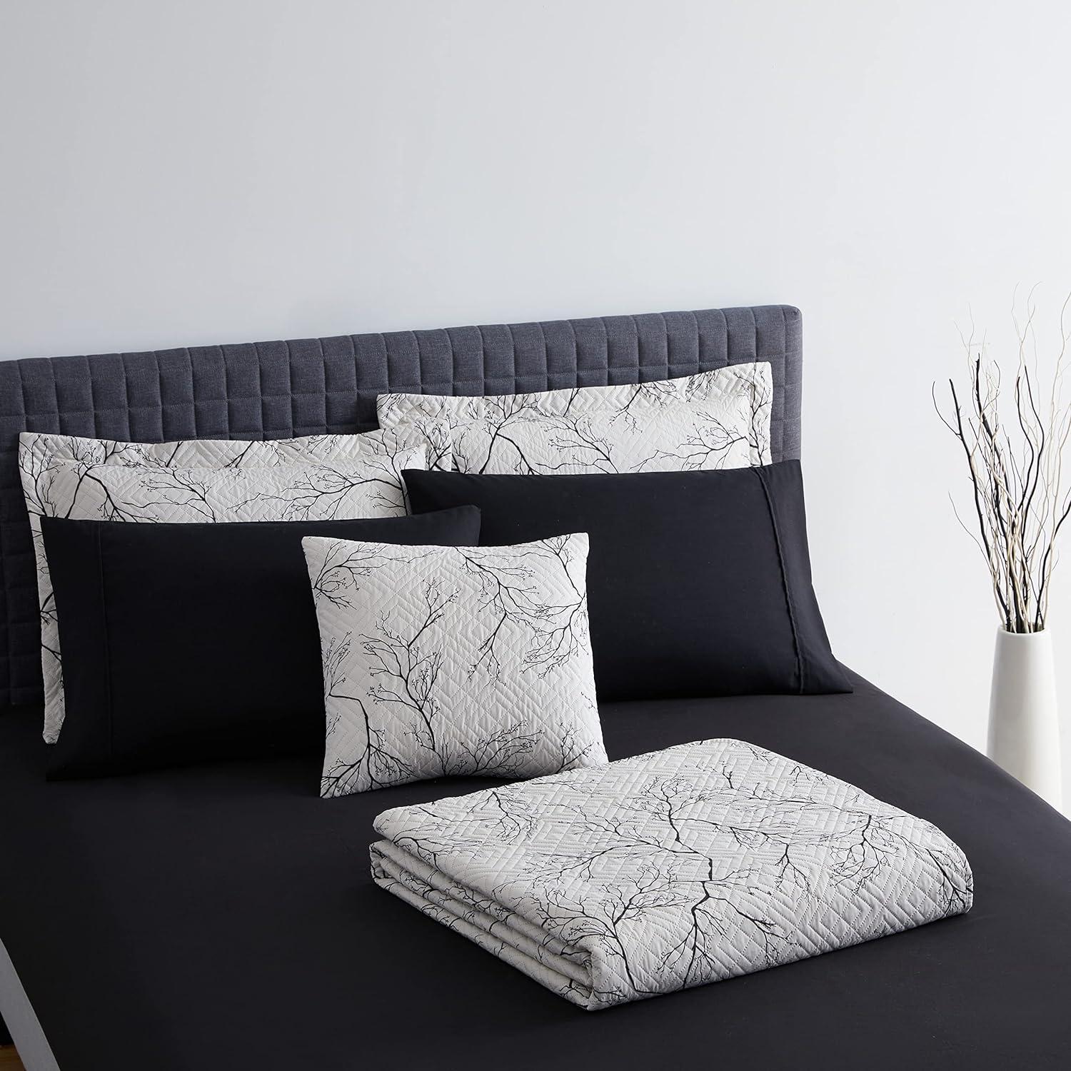 Queen Size Microfiber Branches Printed Bedding Set