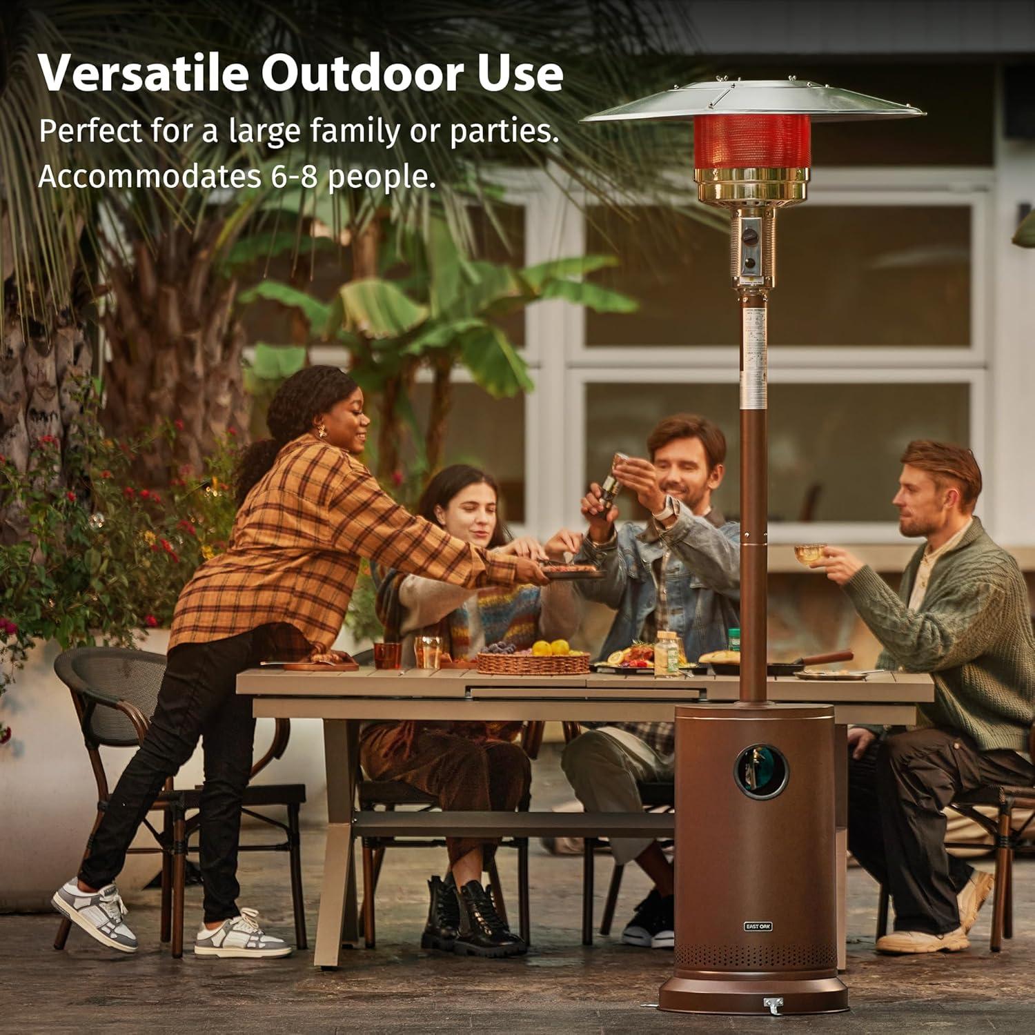 Bronze Propane Patio Heater with Round Table Design