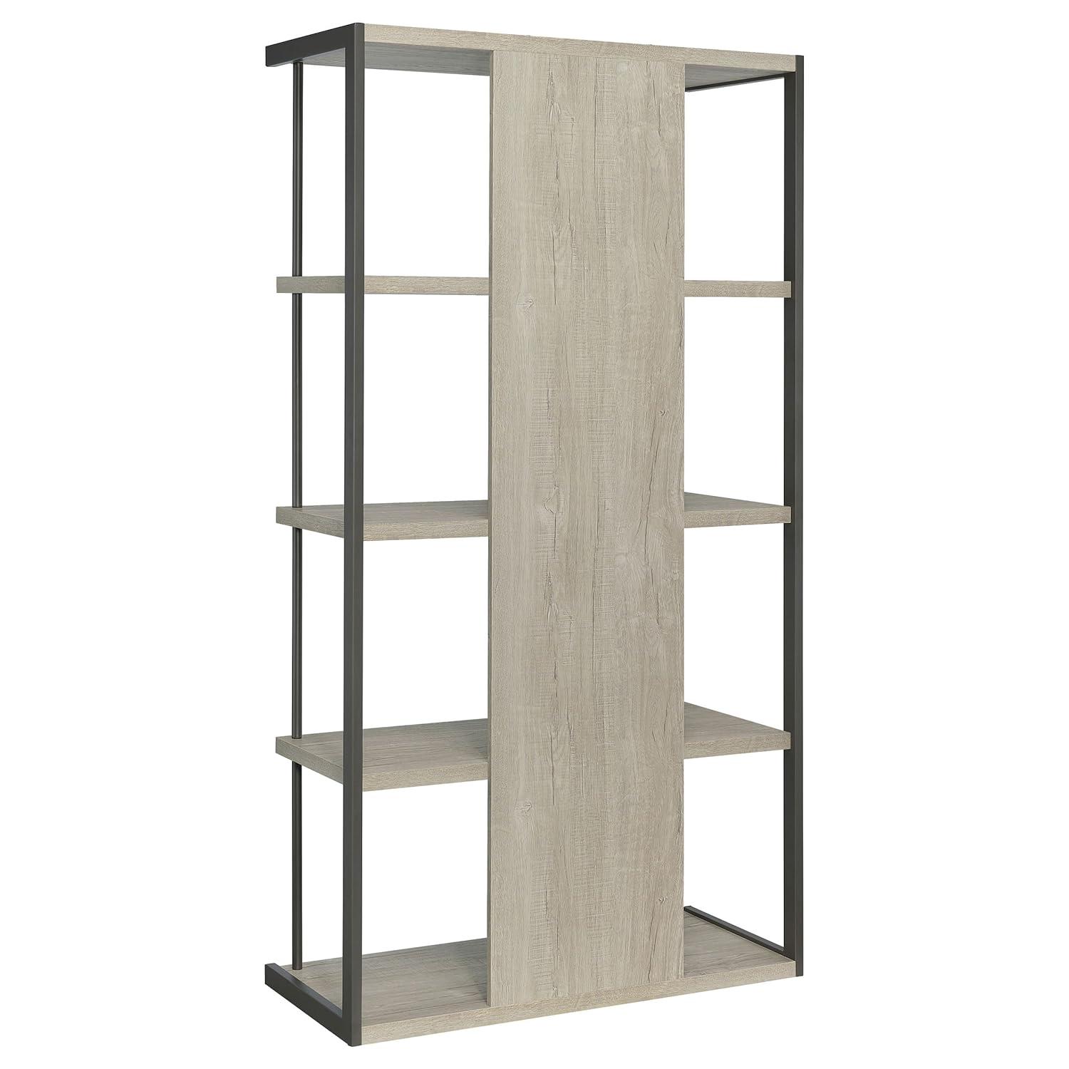 Coaster Loomis 4-shelf Modern Wood Bookcase Whitewashed Gray