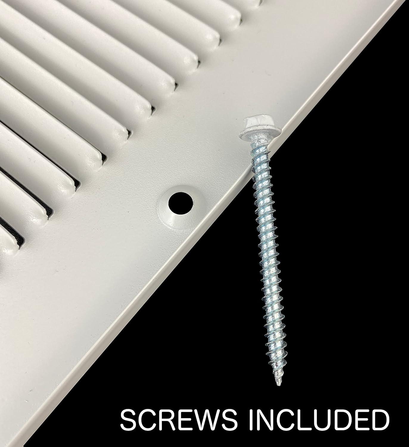 Fits 6x12 Duct Opening | Steel Return Air Grille by Handua | Vent Cover Grill for Sidewall and Ceiling | White | HVAC Cold Air Intake Grille | Outer Dimensions: 7.75"W X 13.75"H