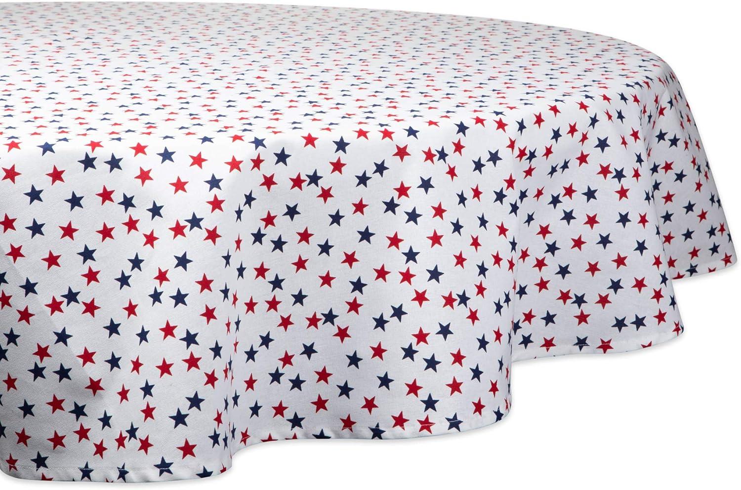 DII Americana Stars Print Tablecloth 70 Round