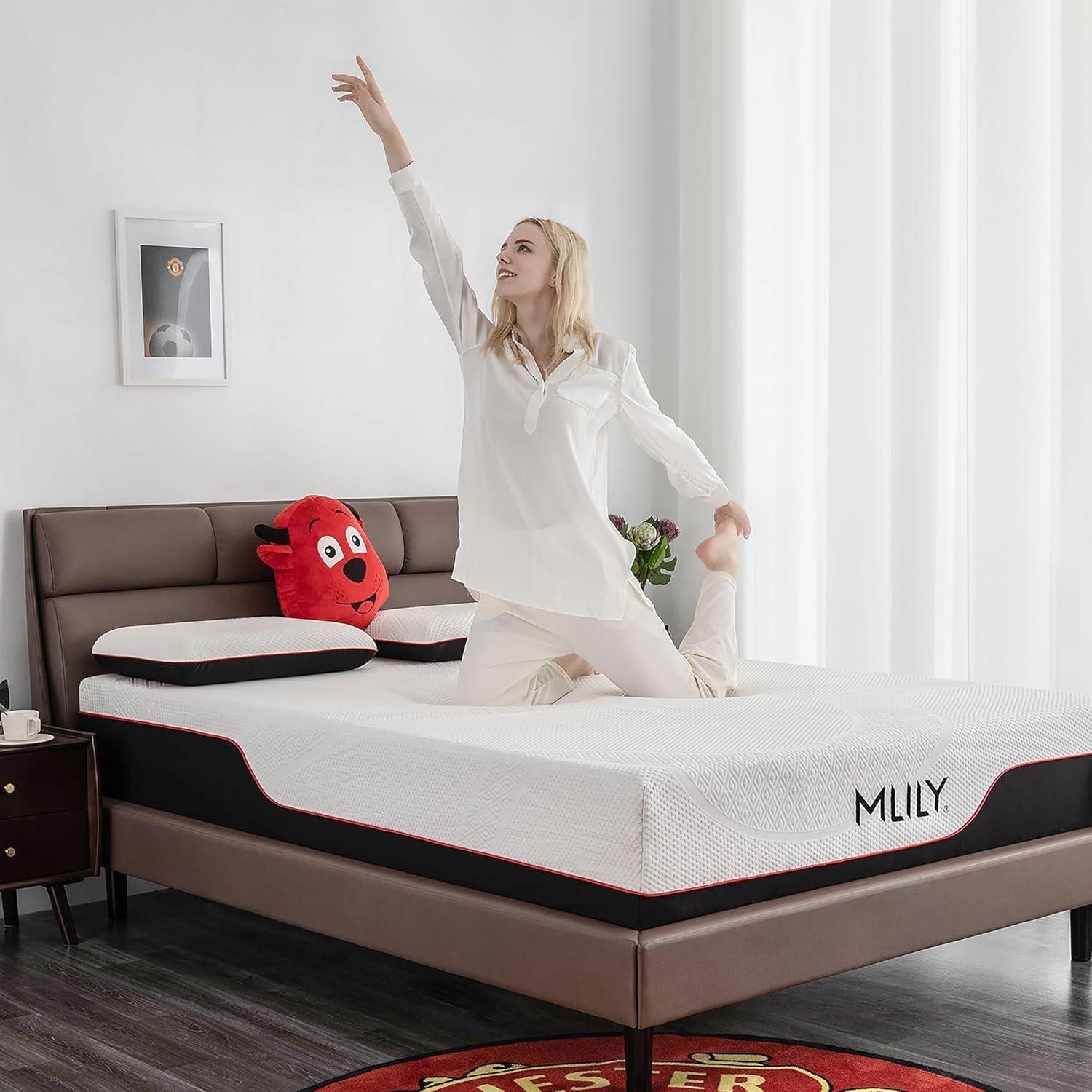 MLILY Manchester United Theatre 12 inch Memory Foam Mattress, Twin XL Size Mattress in a box,Medium Plush