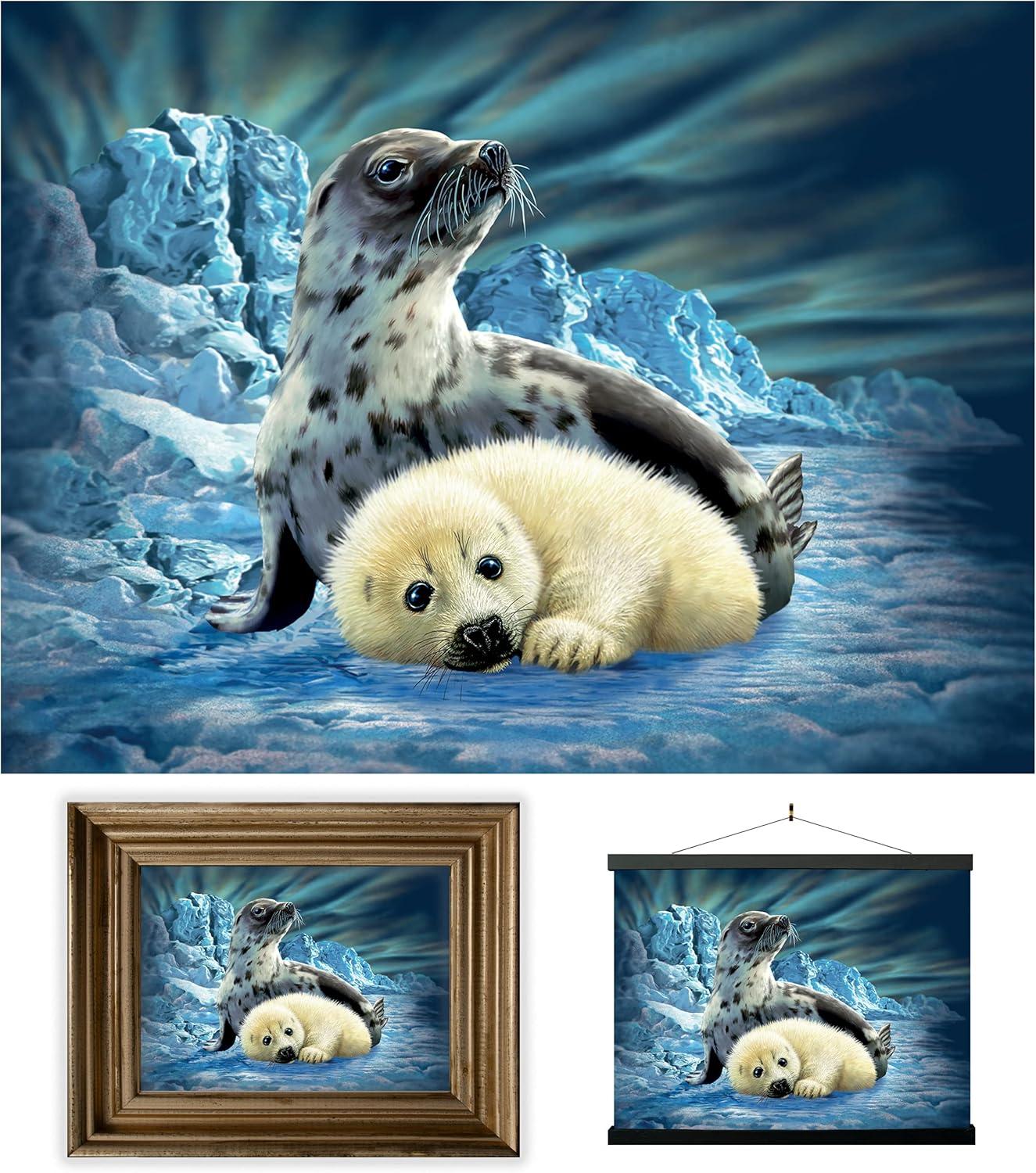 3D LiveLife Lenticular Wall Art Prints - Harp Seals from Deluxebase. Unframed 3D Ocean Poster. Perfect wall decor. Original artwork licensed from renowned artist, Steven Michael Gardner