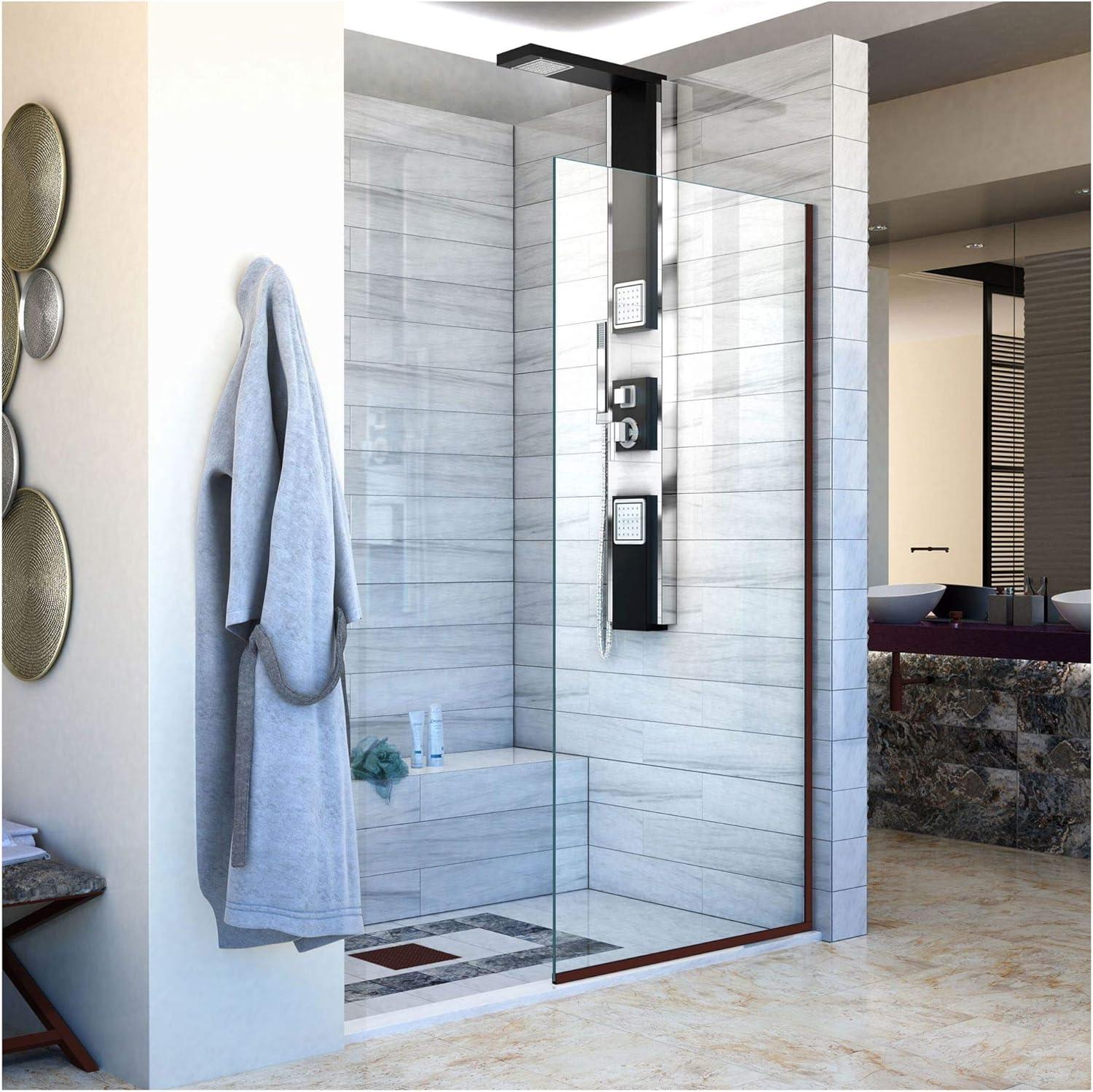 Linea 34" W x 72" H Frameless Fixed Glass Panel