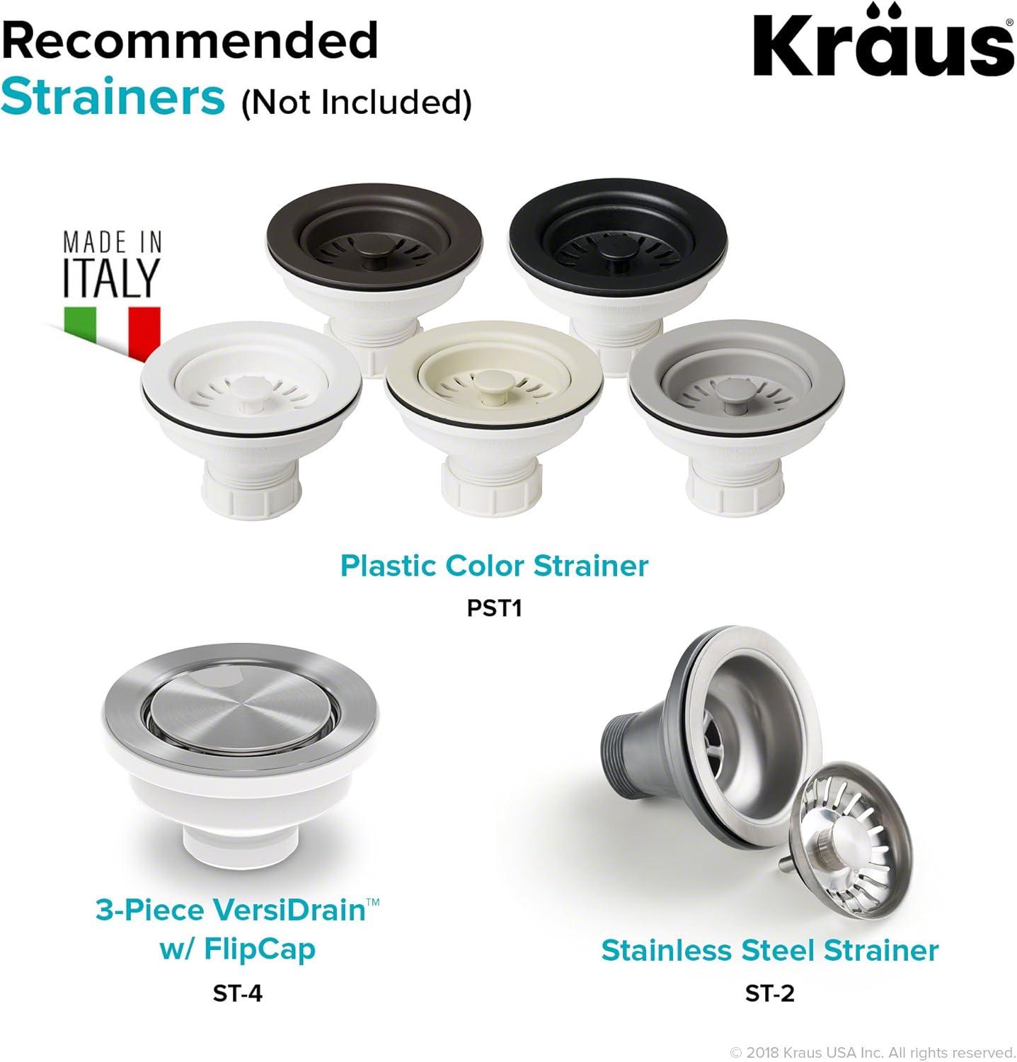 KRAUS Quarza™ 25" L Dual Mount Single Bowl Granite Kitchen Sink